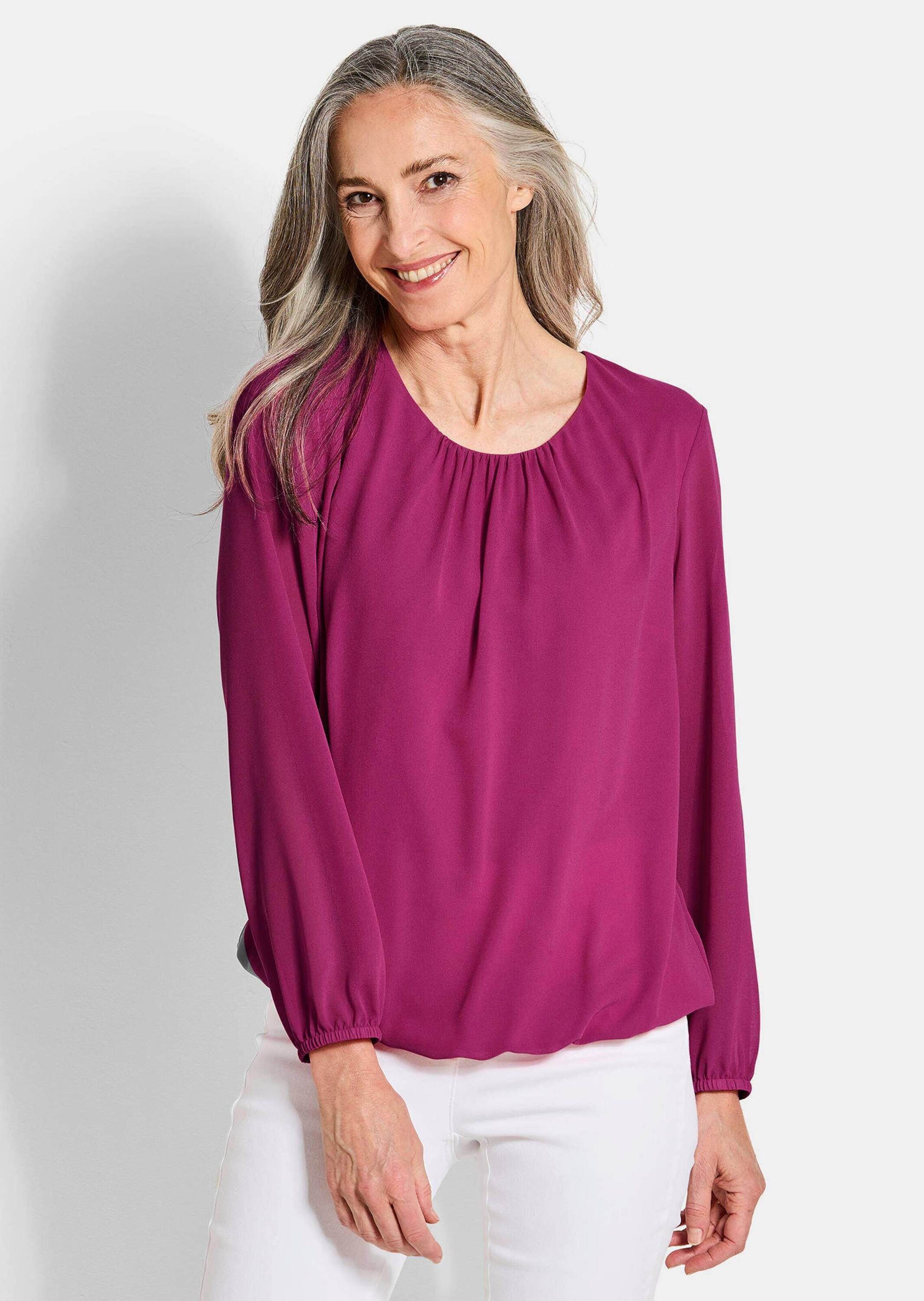 GOLDNER Klassische Bluse »Kurzgröße Elegante Bluse aus Chiffon«