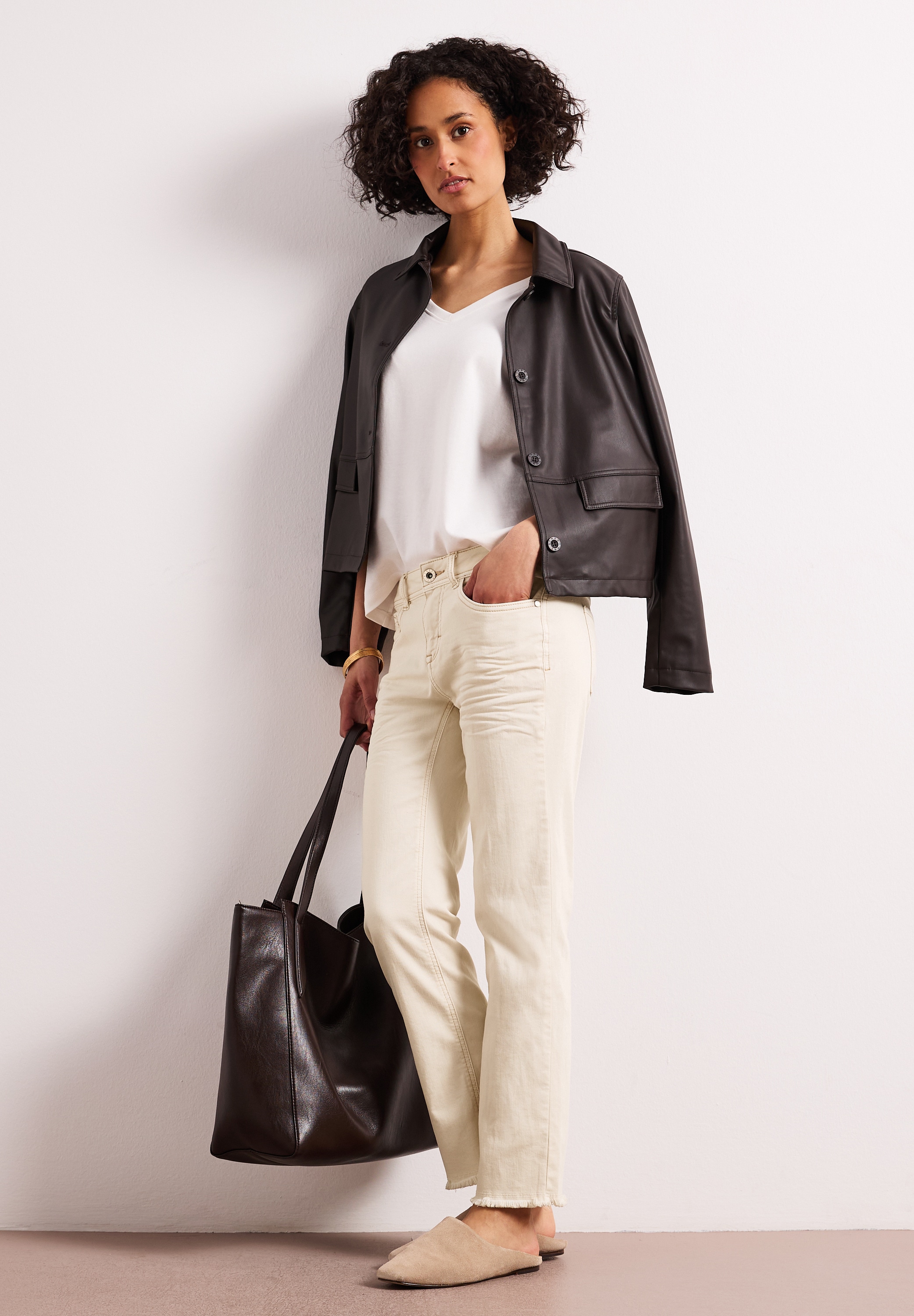 STREET ONE Straight-Jeans "Style Tilly" mit offenem Saum
