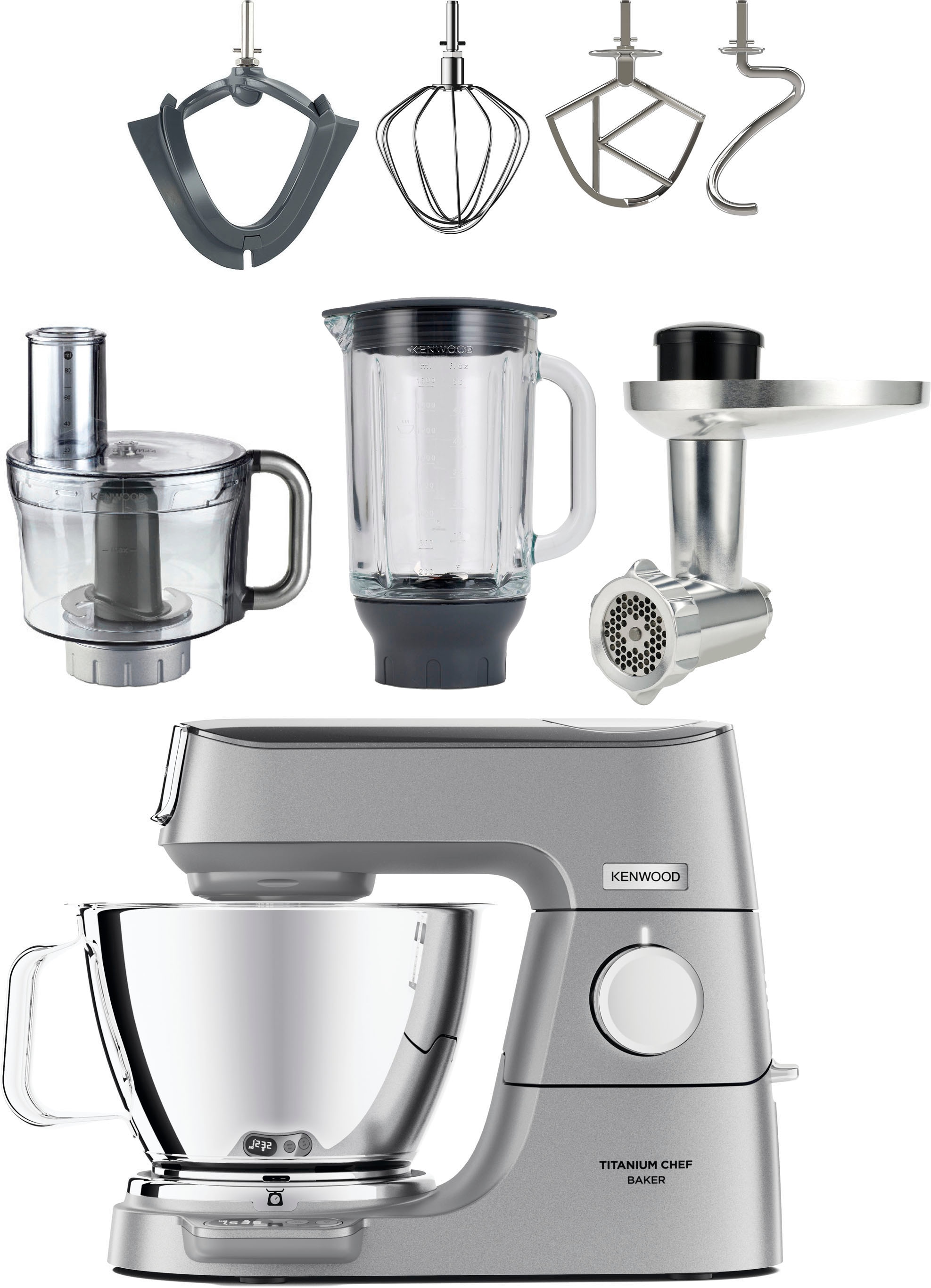 Küchenmaschine »Titanium Chef Baker KVC85.594SI«, inkl. umfangreiches Zubehör, mit...