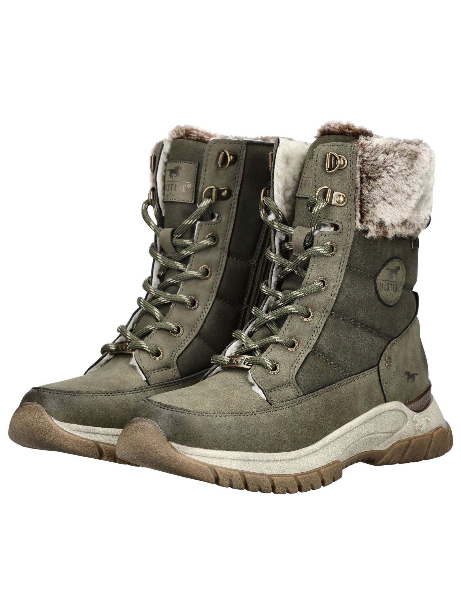 Mustang Shoes Schnürstiefelette »Mustang Shoes Stiefelette Lederimitat/Textil«