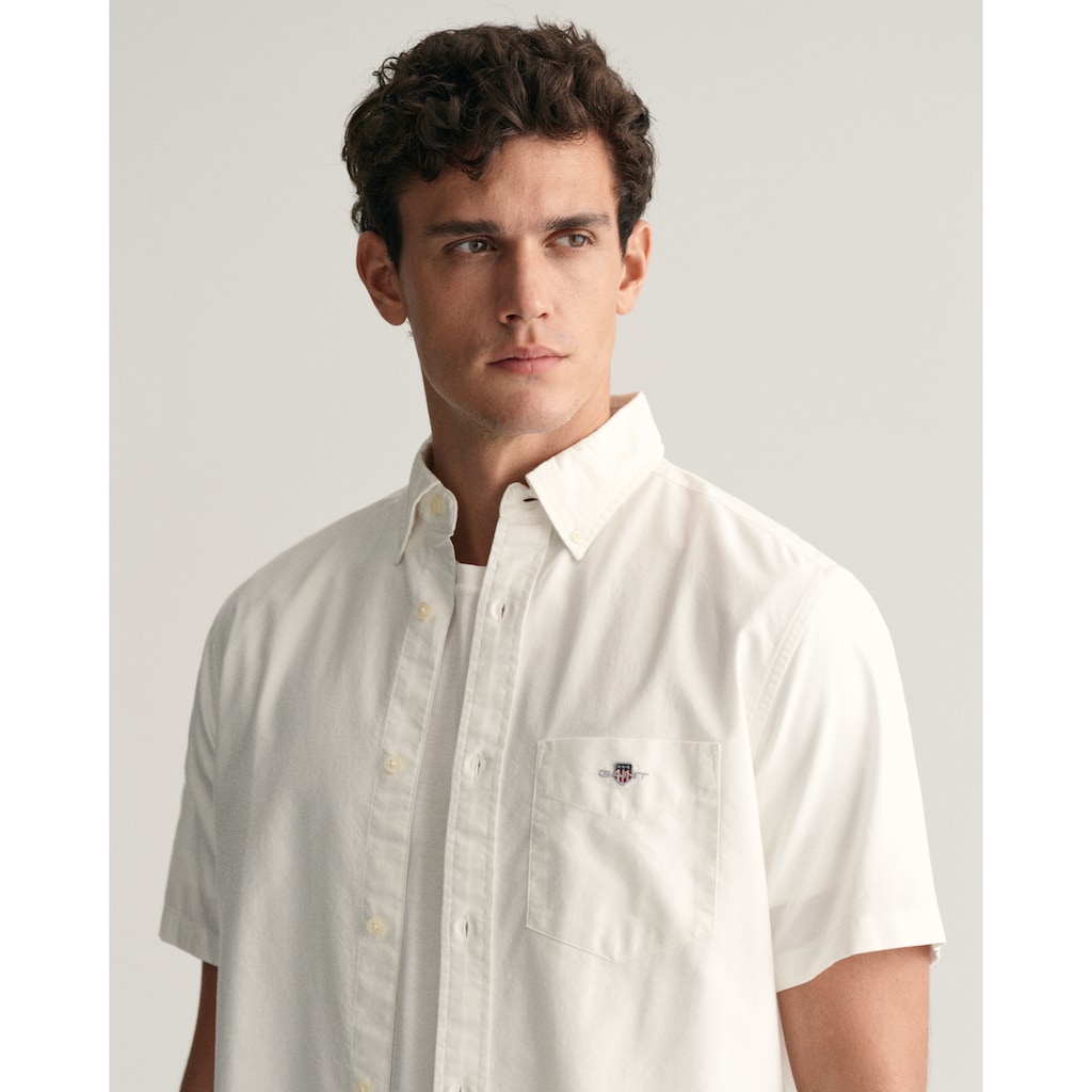 Gant Kurzarmhemd »REG OXFORD SHIRT«, Gant-Stickerei