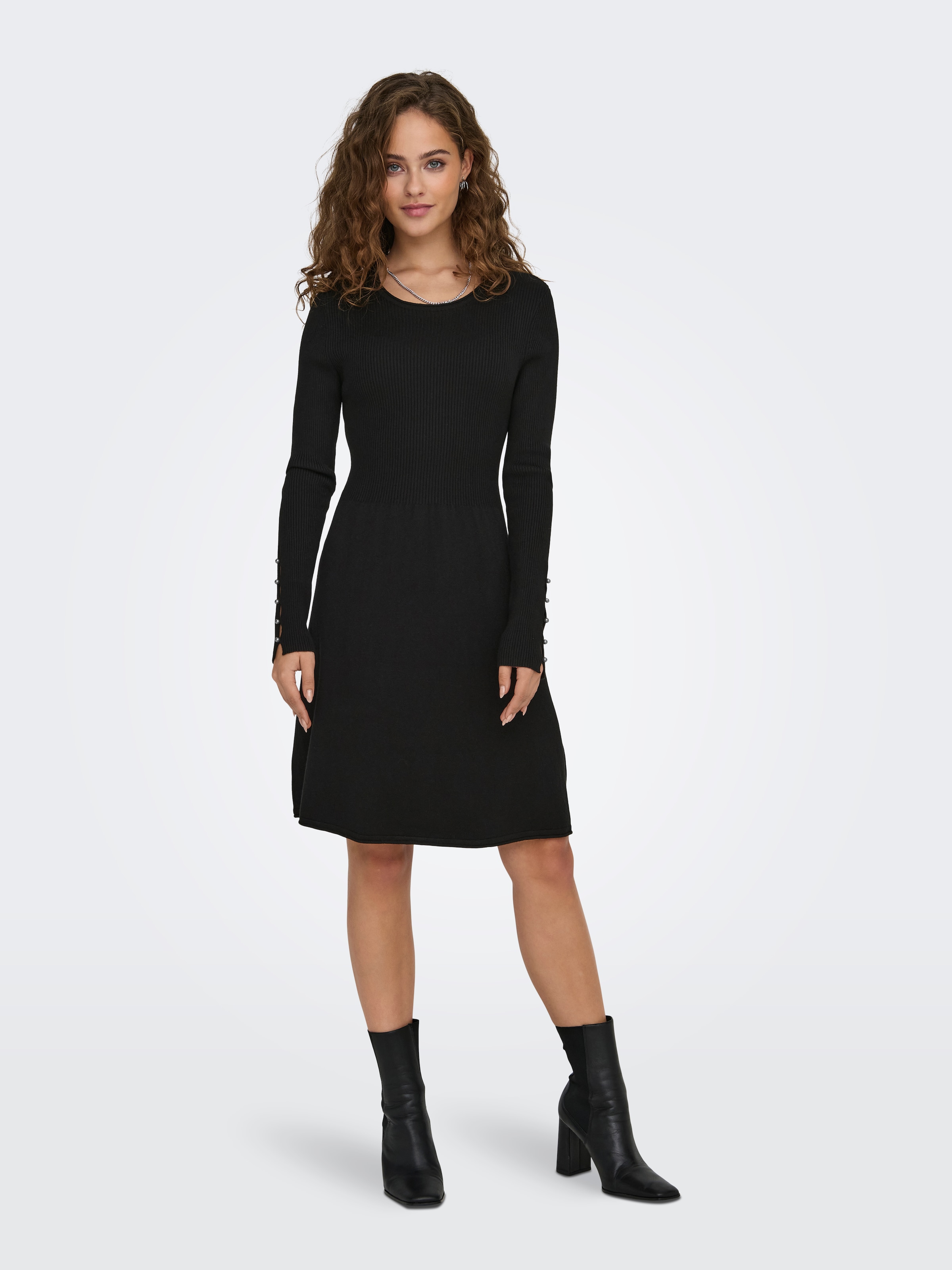 ONLY Midikleid "ONLNATASCHA LS PEARL O-NECK DRESS CC KNT" günstig online kaufen