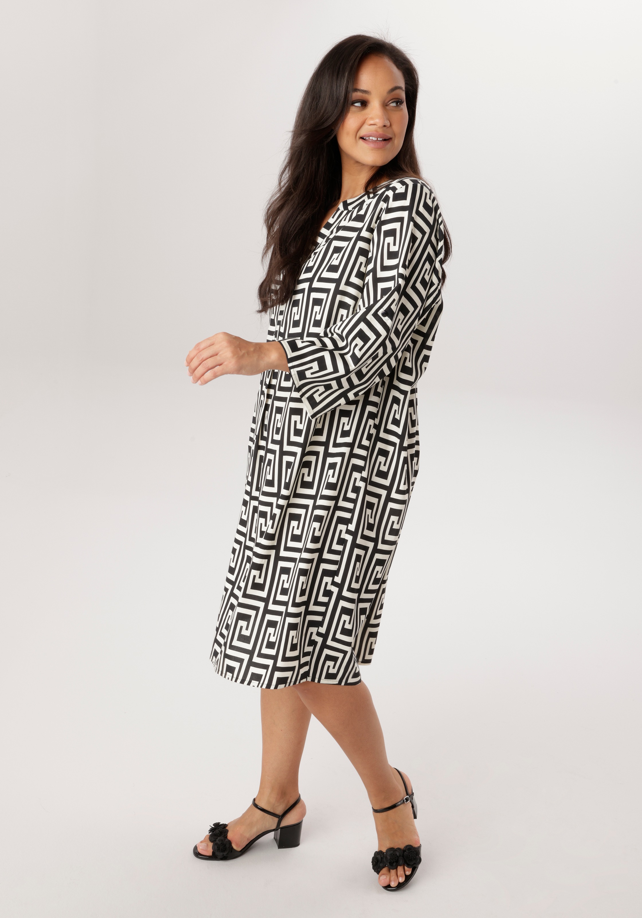 Aniston PLUS Blusenkleid in graphischen Print - NEUE KOLLEKTION günstig online kaufen