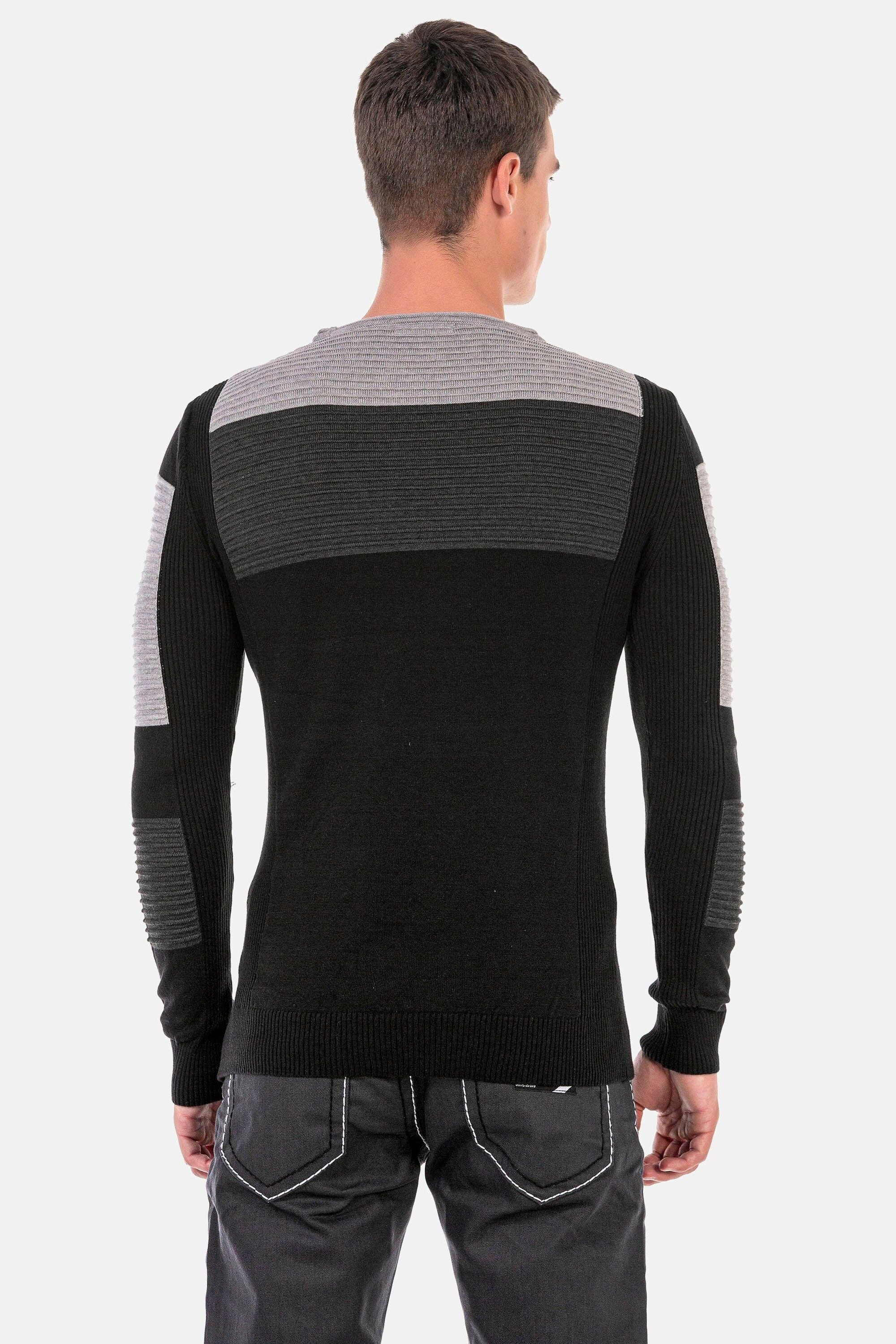 Cipo & Baxx Rundhalspullover »Pullover«, in extravagantem Strickdesign, CP247