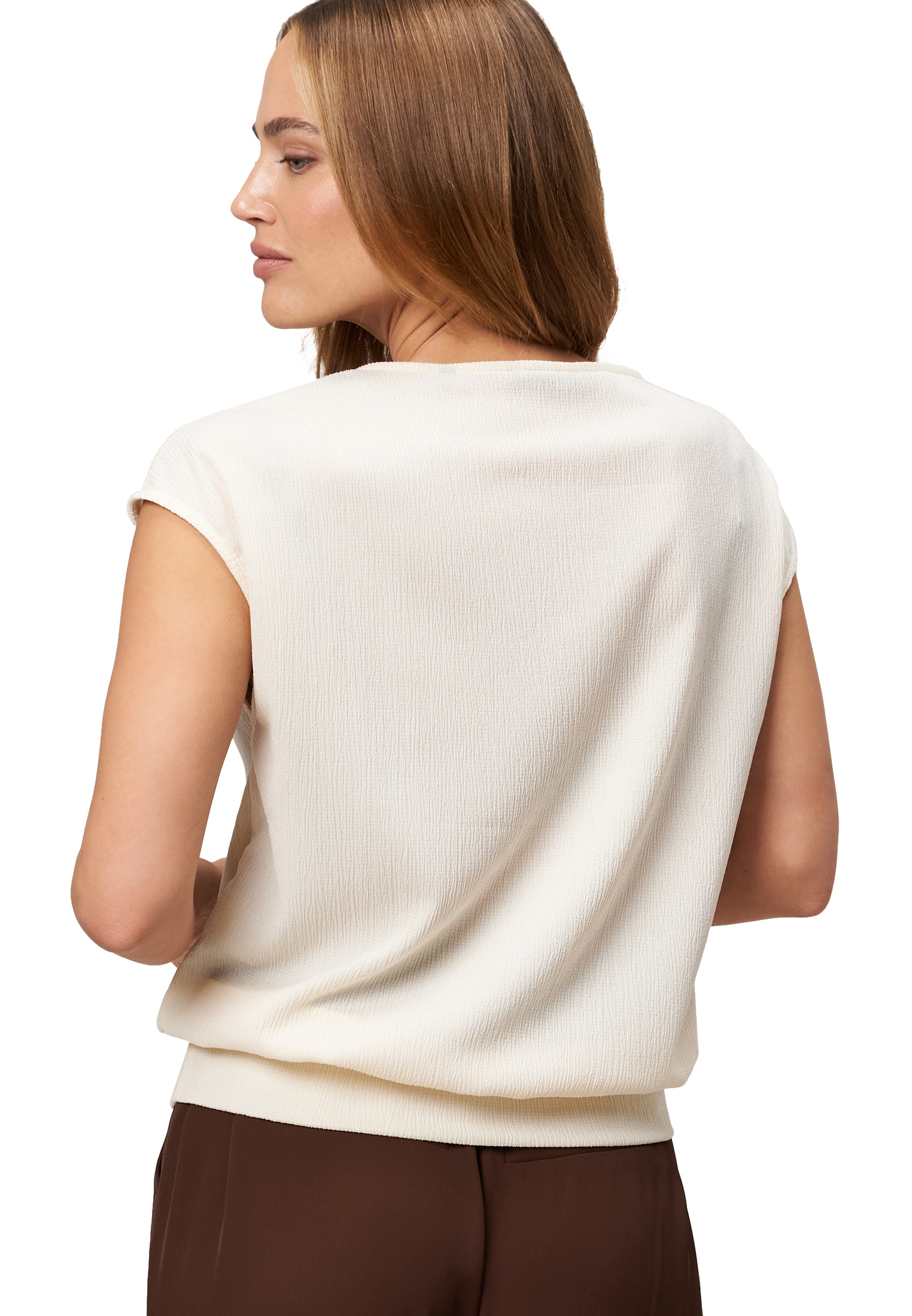 Zero Kurzarmshirt »zero Plissee-Shirt mit V-Ausschnitt«, (1 tlg.), Plain/ohne Details