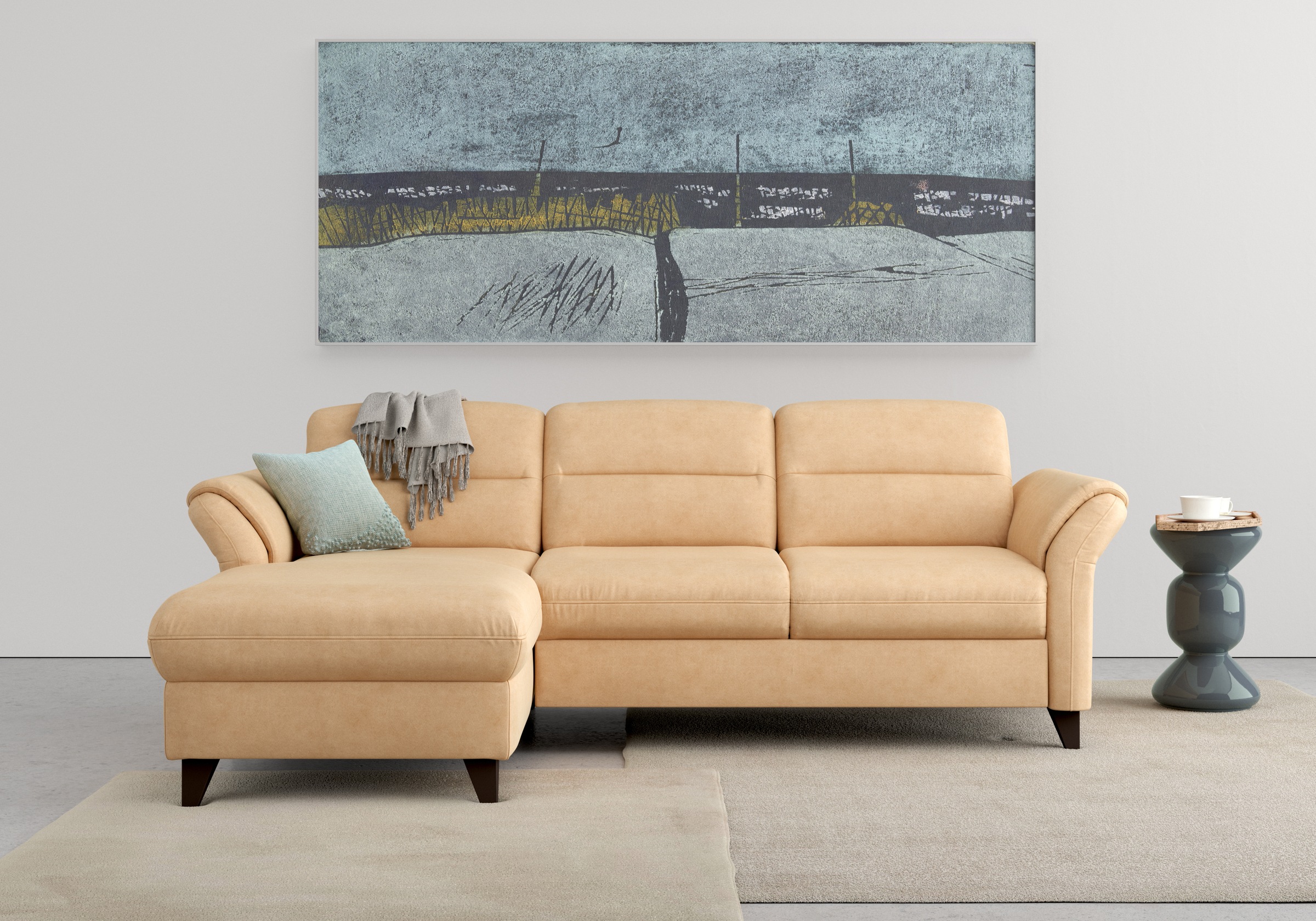 sit&more Ecksofa »Mellum L-Form«, Federkern, wahlweise mit Bettfunktion, Bettkasten und Armteilfunktion