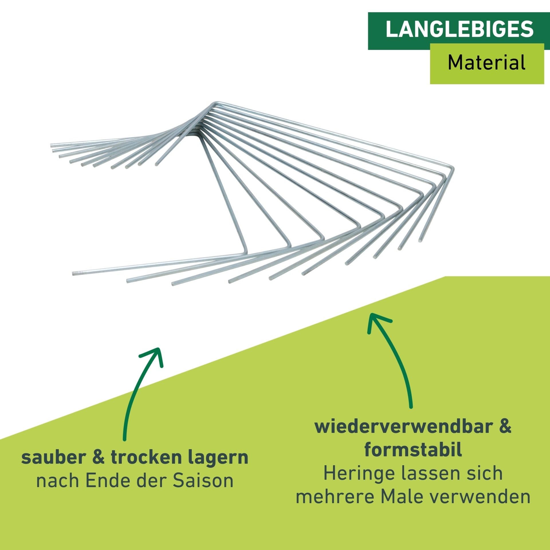 Windhager Gartenvlies »Befestigungshering aus Metall, wiederverwendbar, 10 Stk.« Packung, 10 Stk. tlg. Bodenanker für Folien, Vlies, erhältlich in 4 x 14 cm oder 15 x 25 cm