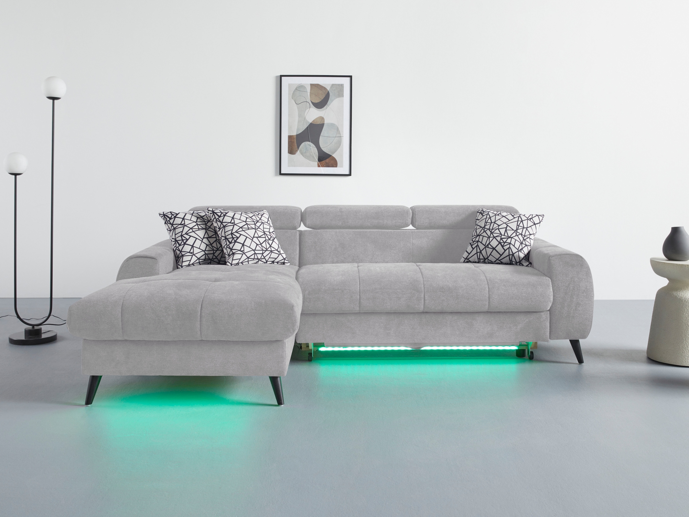 COTTA Ecksofa "Mia L-Form", 3-tlg.-Kissen-Set, Recamiere, wahlweise mit ode günstig online kaufen