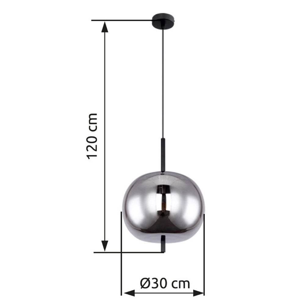 GLOBO LIGHTING Hängeleuchte »BLACKY«, Leuchtmittel E27 | ohne Leuchtmittel, Hängelampe/Pendelleuchte/Glas rauchfarben/Höhe kürzbar/Esstisch