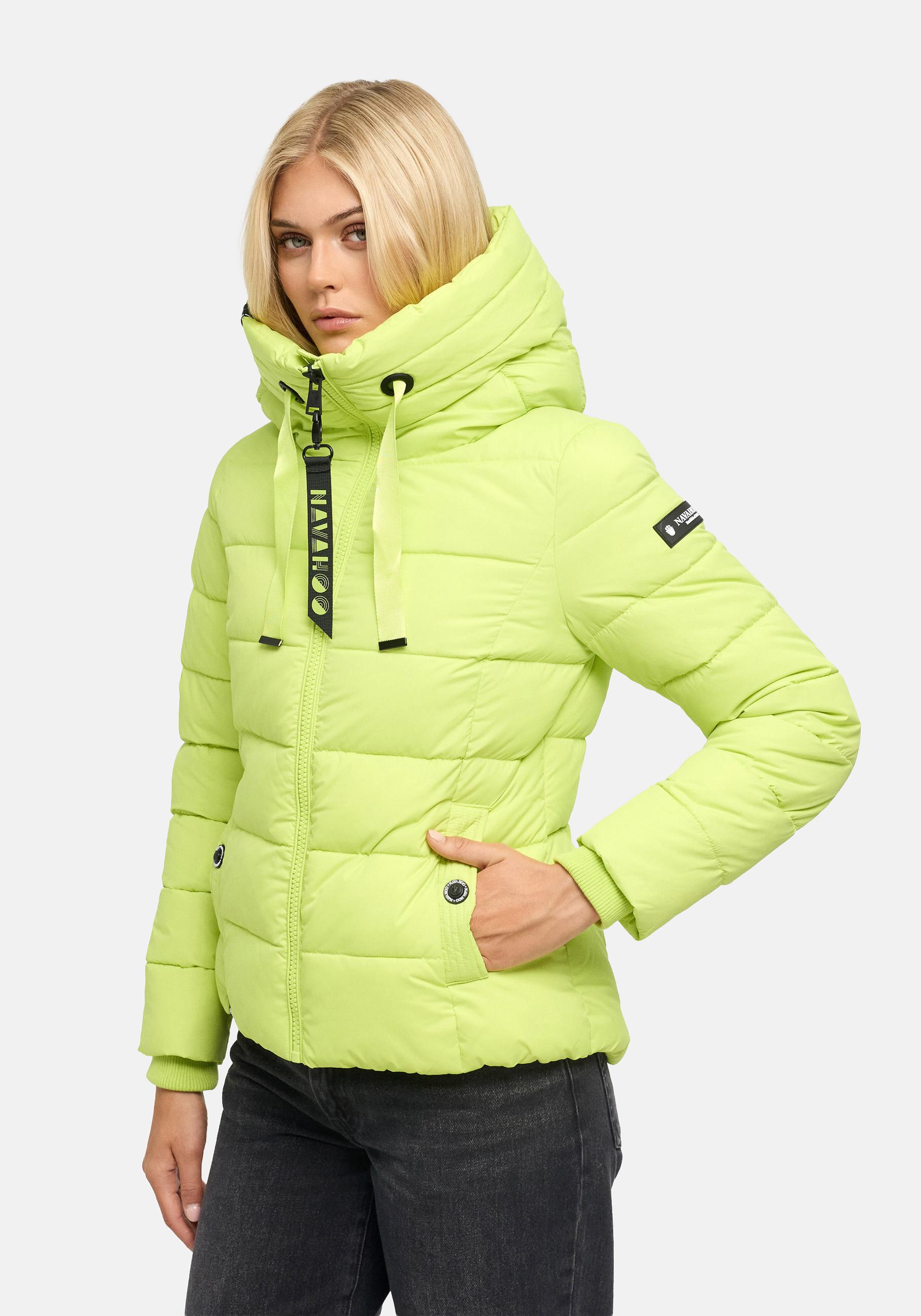 Navahoo Steppjacke "Amayaa" mit Kapuze stylische Damen Winterjacke mit coolen Applikationen