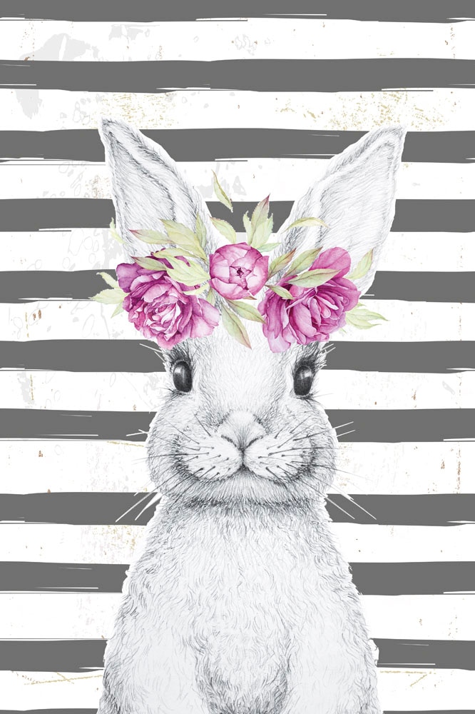 queence Metallbild "Bunny II" Blumenbilder  Tiere 1 Stk. tlg. Hase, Blechsc günstig online kaufen