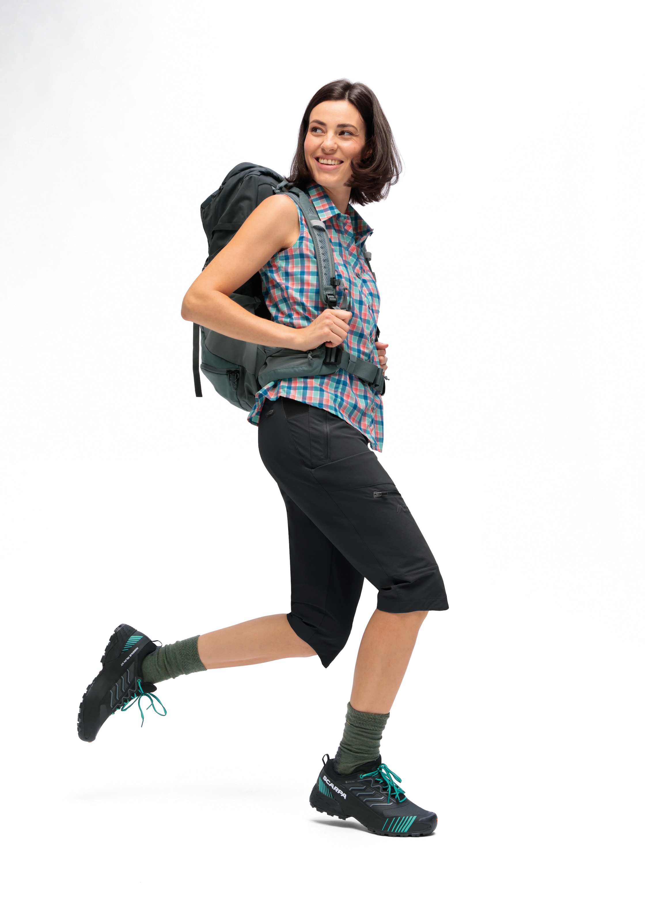 Maier Sports Outdoorhose »Inara slim Capri Vario«, Damen Wanderhose, elastische Funktionshose mit 4 Taschen, Slim Fit