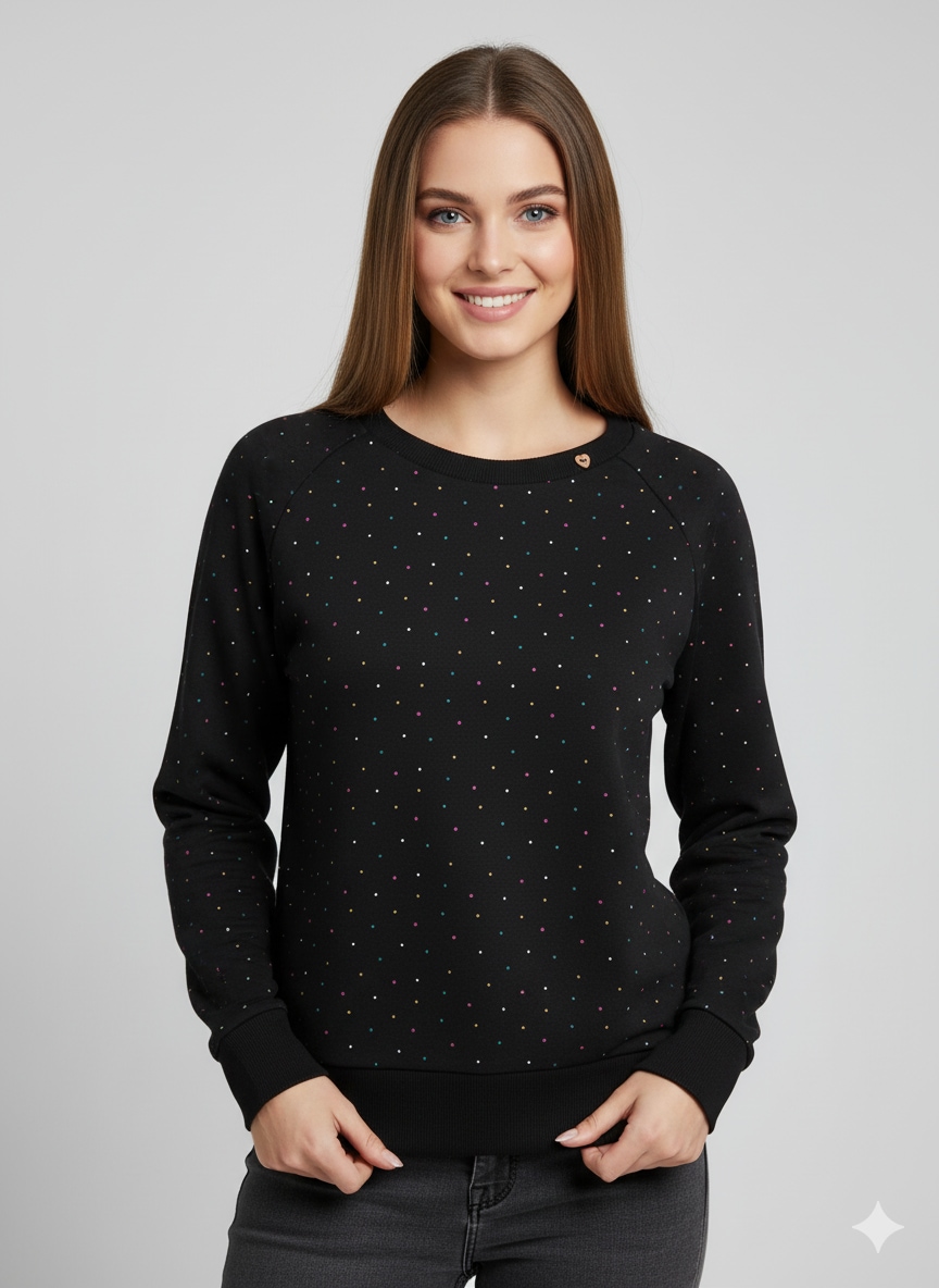 Ragwear "JOHANKA MULTIDOTS O", aus Baumwolle und Polyester, normale Passform, mit Rundhalsausschnitt