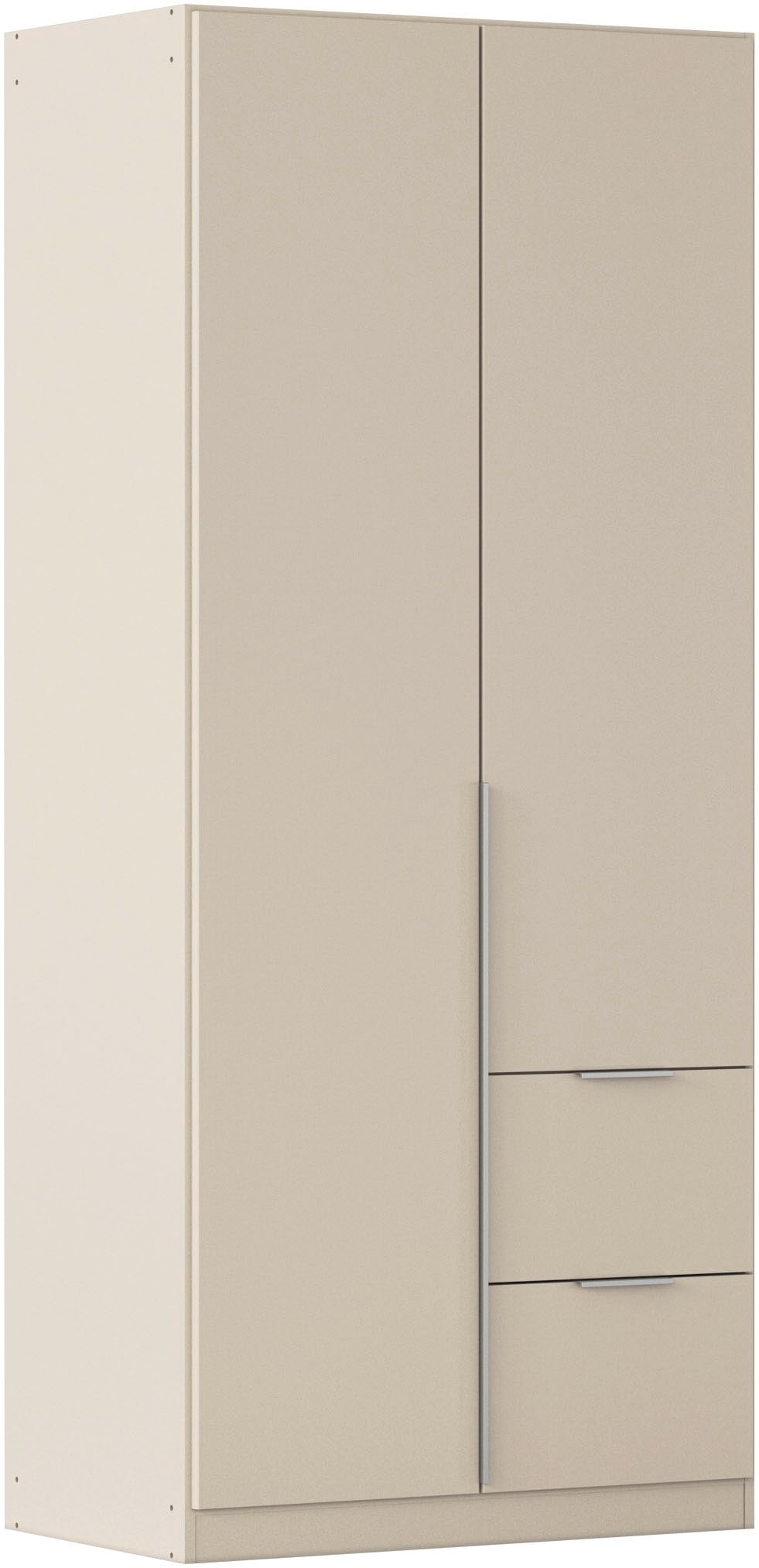 OTTO home Drehtürenschrank "Kleiderschrank Schrank Garderobe AGORDO mit Dekor- oder Hochglanzfront" in zwei Griff-Farben, Breite 91 cm, mit Außenschubkästen, Serie in 7 Breiten und 2 Höhen MADE IN GERMANY
