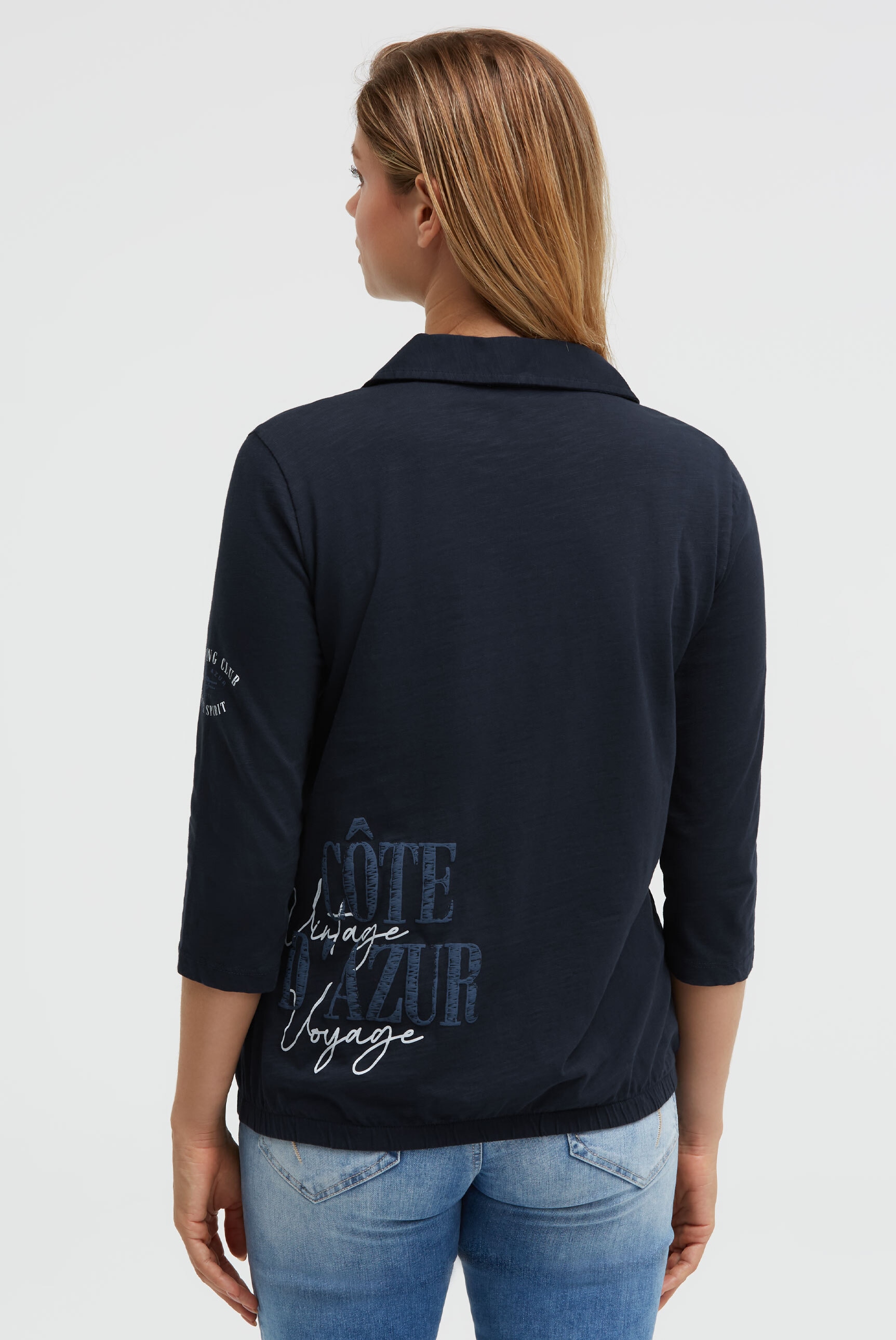 SOCCX Poloshirt mit Gummizug im Saum