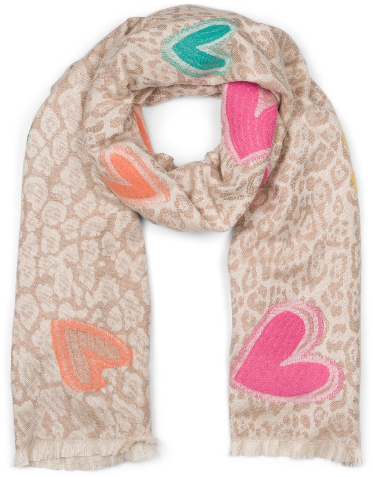 styleBREAKER XXL-Schal "Schal mit Leoparden Herz Muster" 1 Stk.