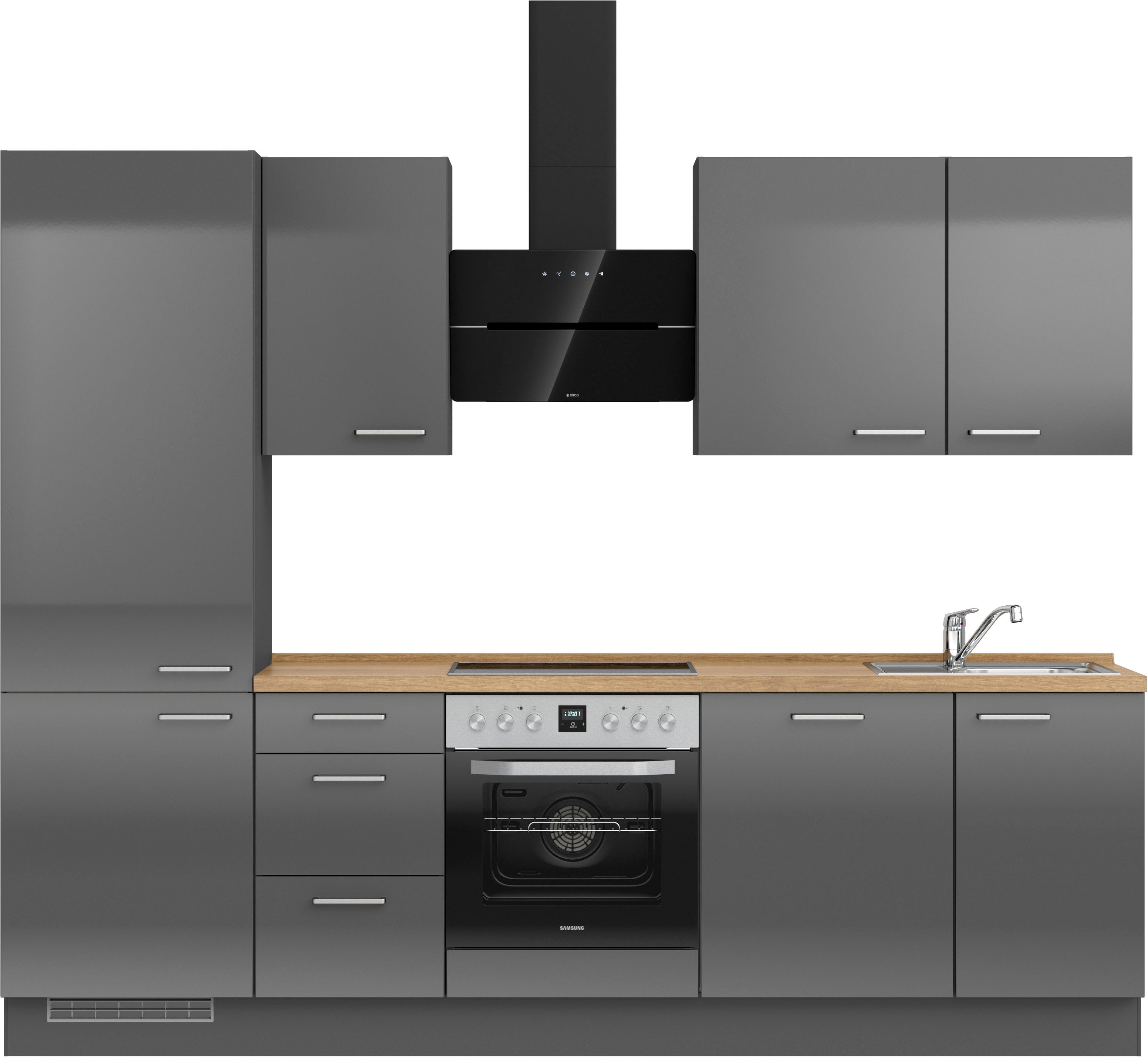 nobilia Küchenzeile ""Flash II", NEU: individuell anpassbar mit gratis Profi-Beratung" vormontiert, Breite 270 cm, Ausrichtung wählbar, wahlw. mit E-Geräten