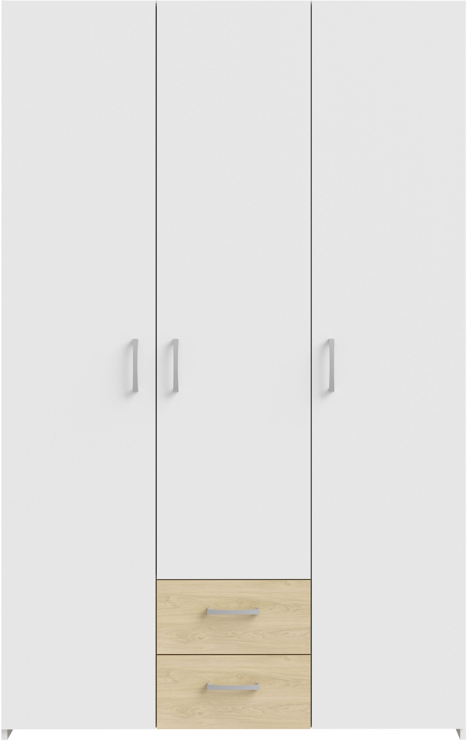 FORTE Drehtürenschrank »Econobox«, Drehtürenschrank, zeitloses Design mit alufarbigen Griffen.