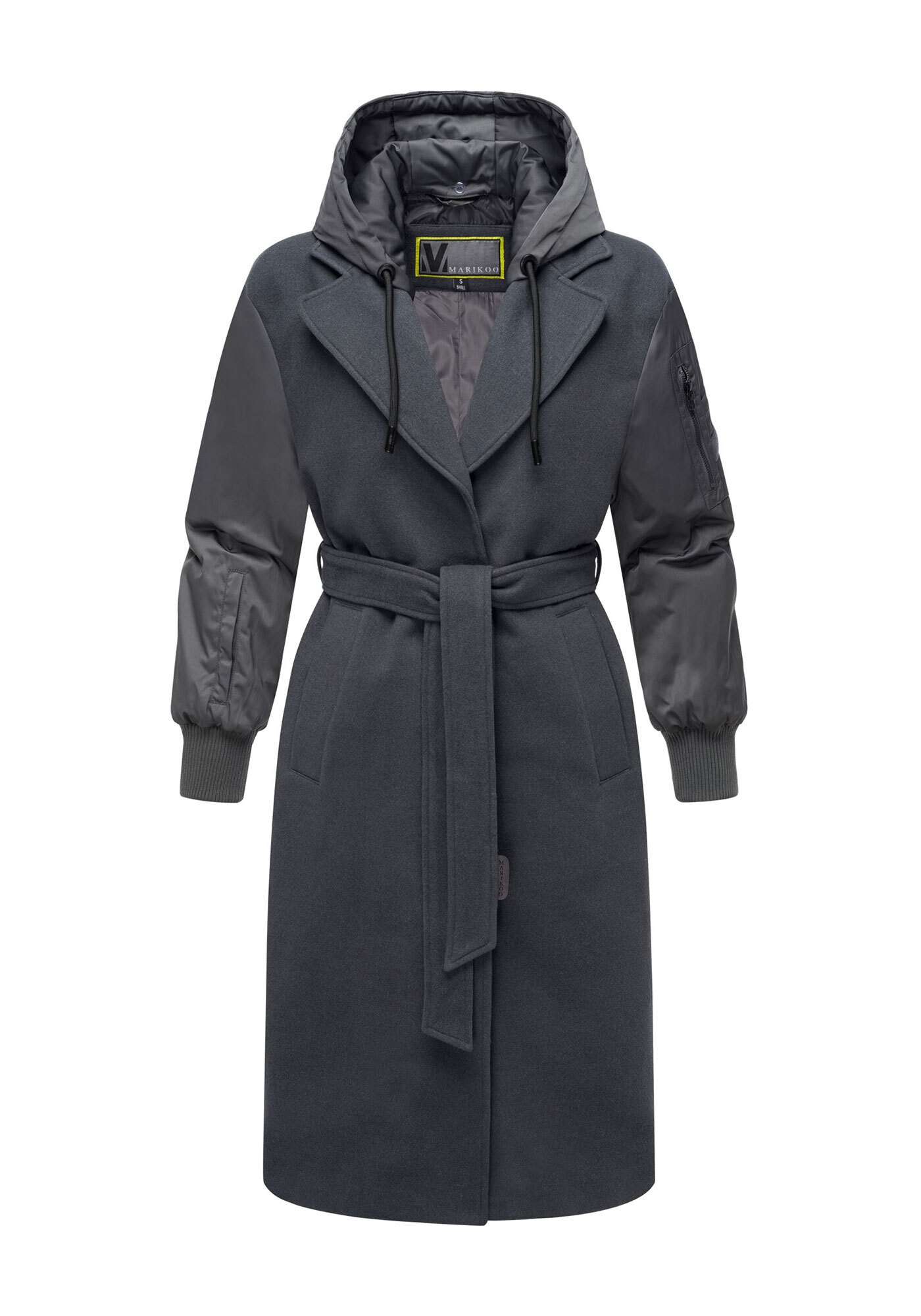 Marikoo Winterjacke »Tjadee«, Langer Wickelmantel