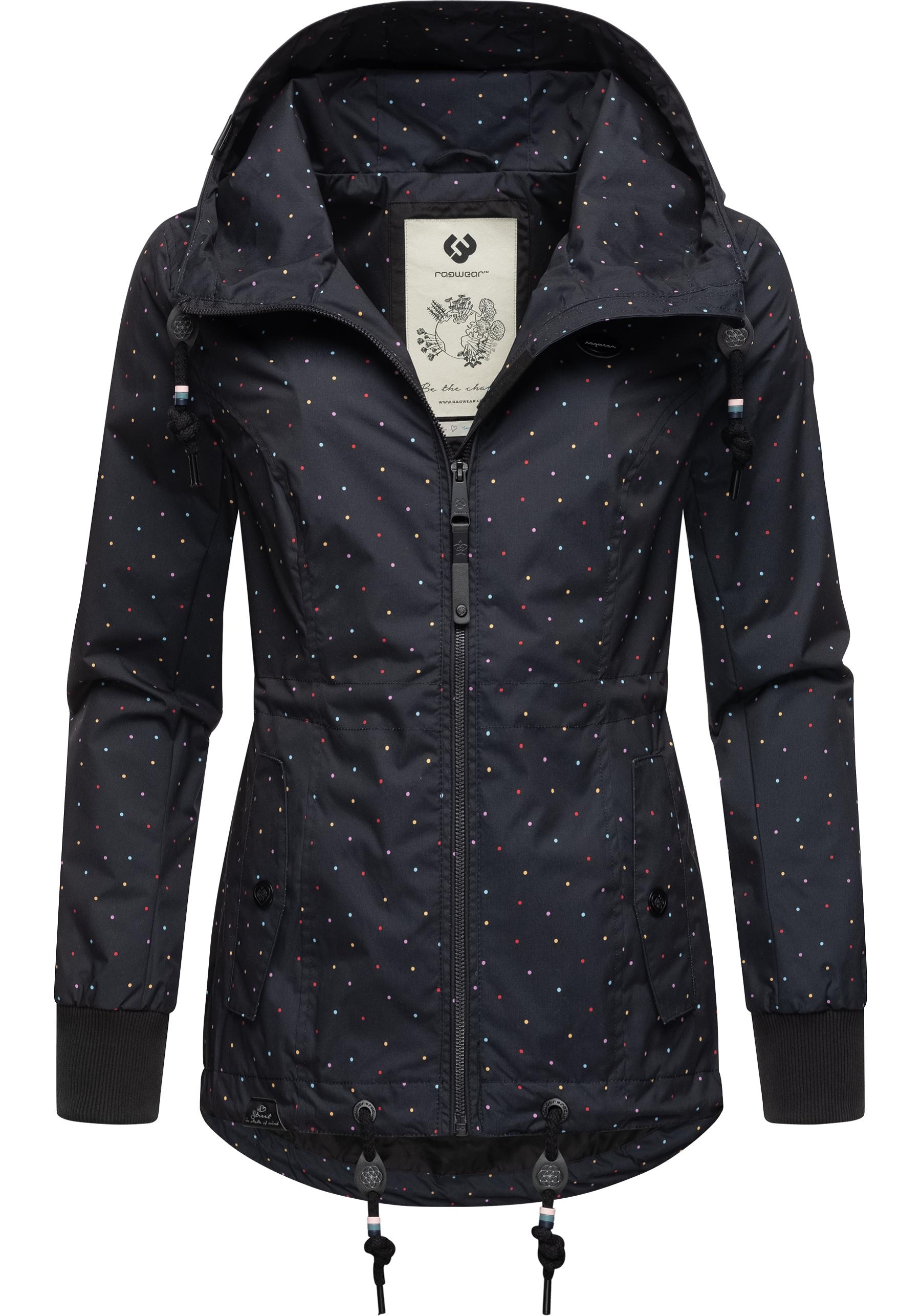 Ragwear Outdoorjacke "Danka Dots", mit Kapuze, stylische Übergangsjacke mit großer Kapuze