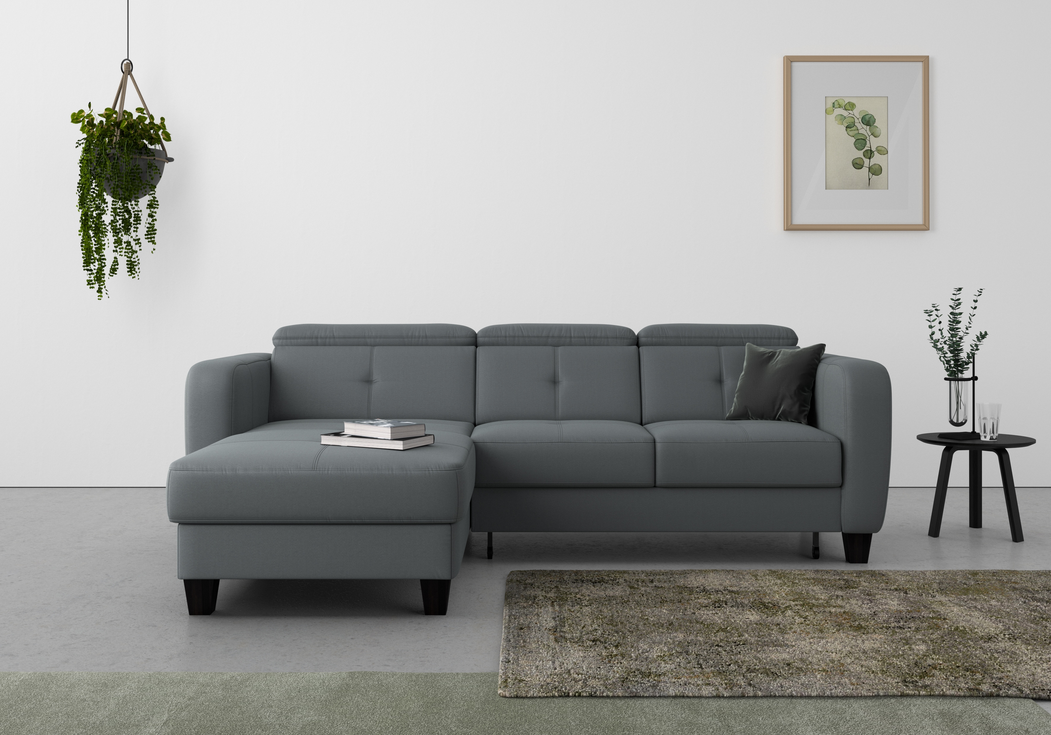 sit&more Ecksofa "Belluci L-Form" inklusive Federkern, wahlweise mit Schlaffunktion und Bettkasten