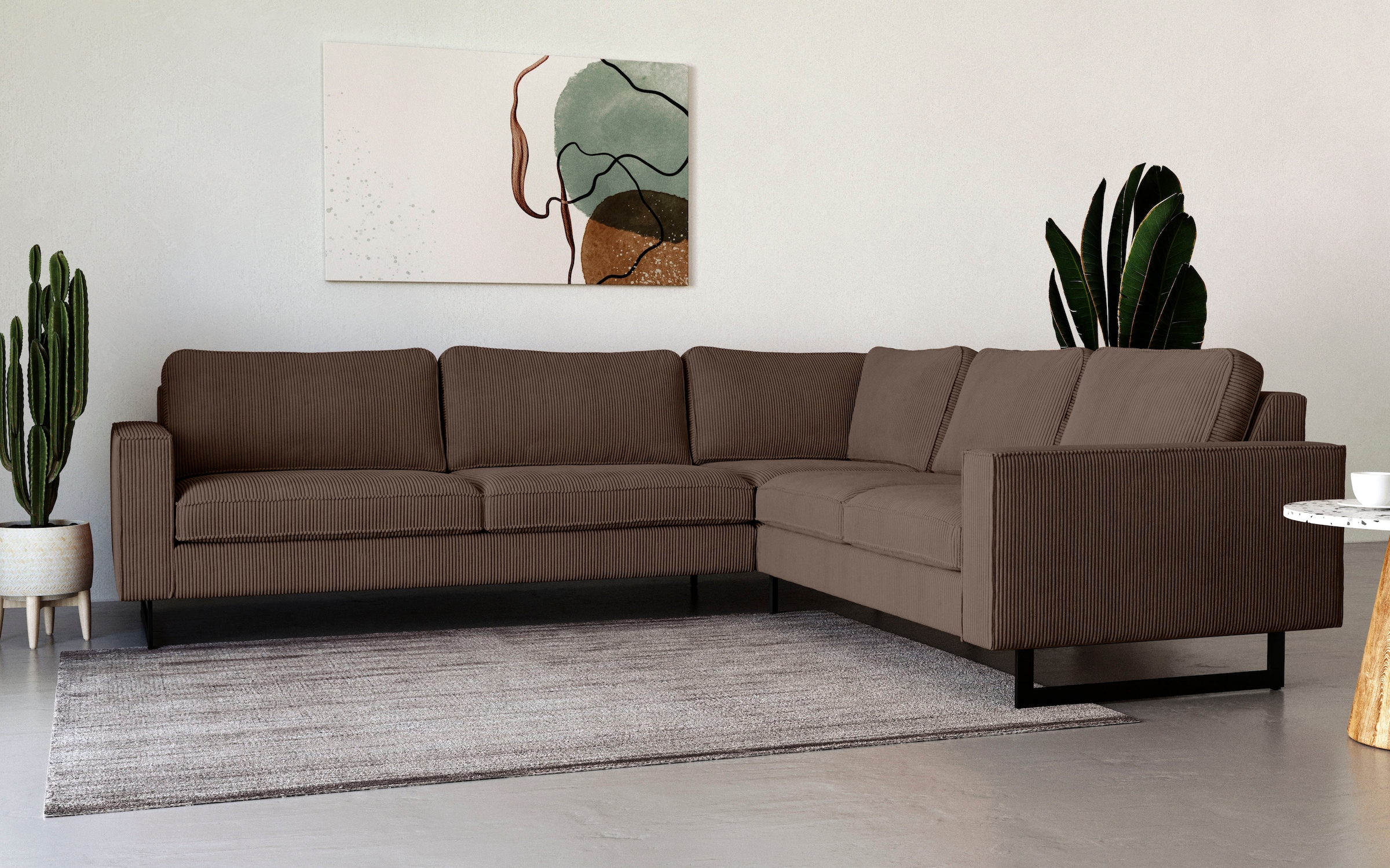 Home affaire Ecksofa "Pinto, XXL, 250/290 cm, langer Schenkel, Ottomane" Co günstig online kaufen
