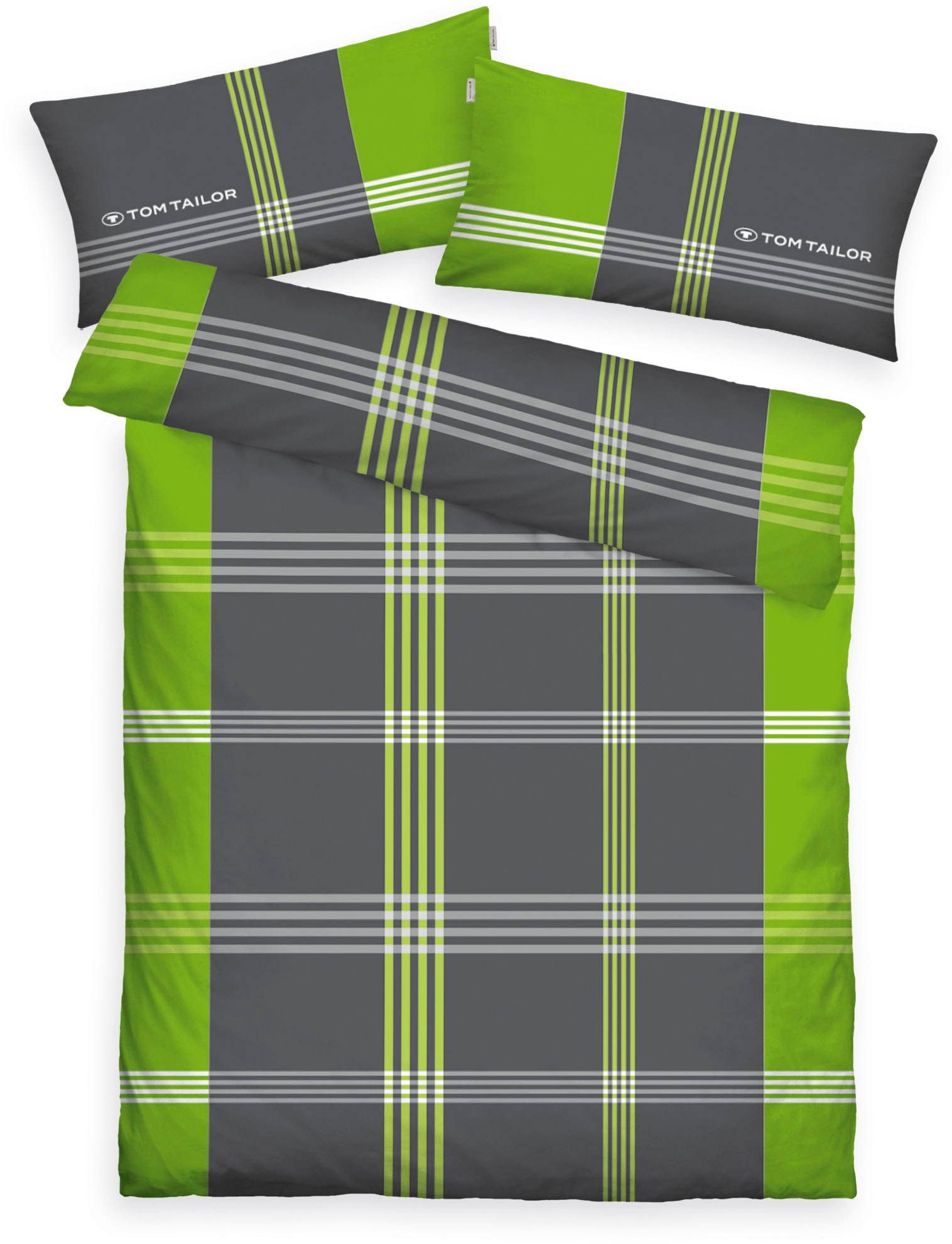 TOM TAILOR HOME Bettwäsche »Ole in Gr. 135x200 oder 155x220 cm«, karierte Bettwäsche aus Baumwolle, mit Reißverschluss