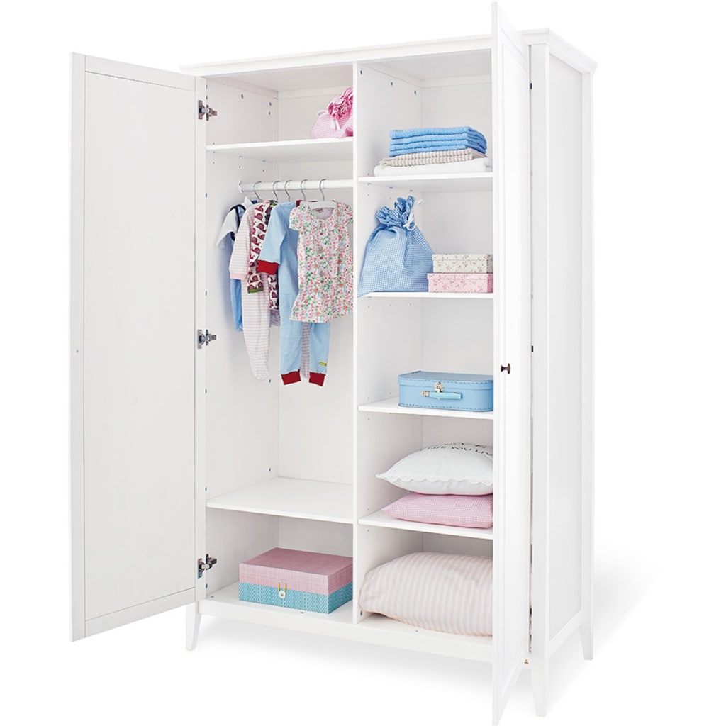 Pinolino® Babyzimmer-Komplettset »Smilla«, (Set, 3 St.), extrabreit; mit Kinderbett, Schrank und Wickelkommode