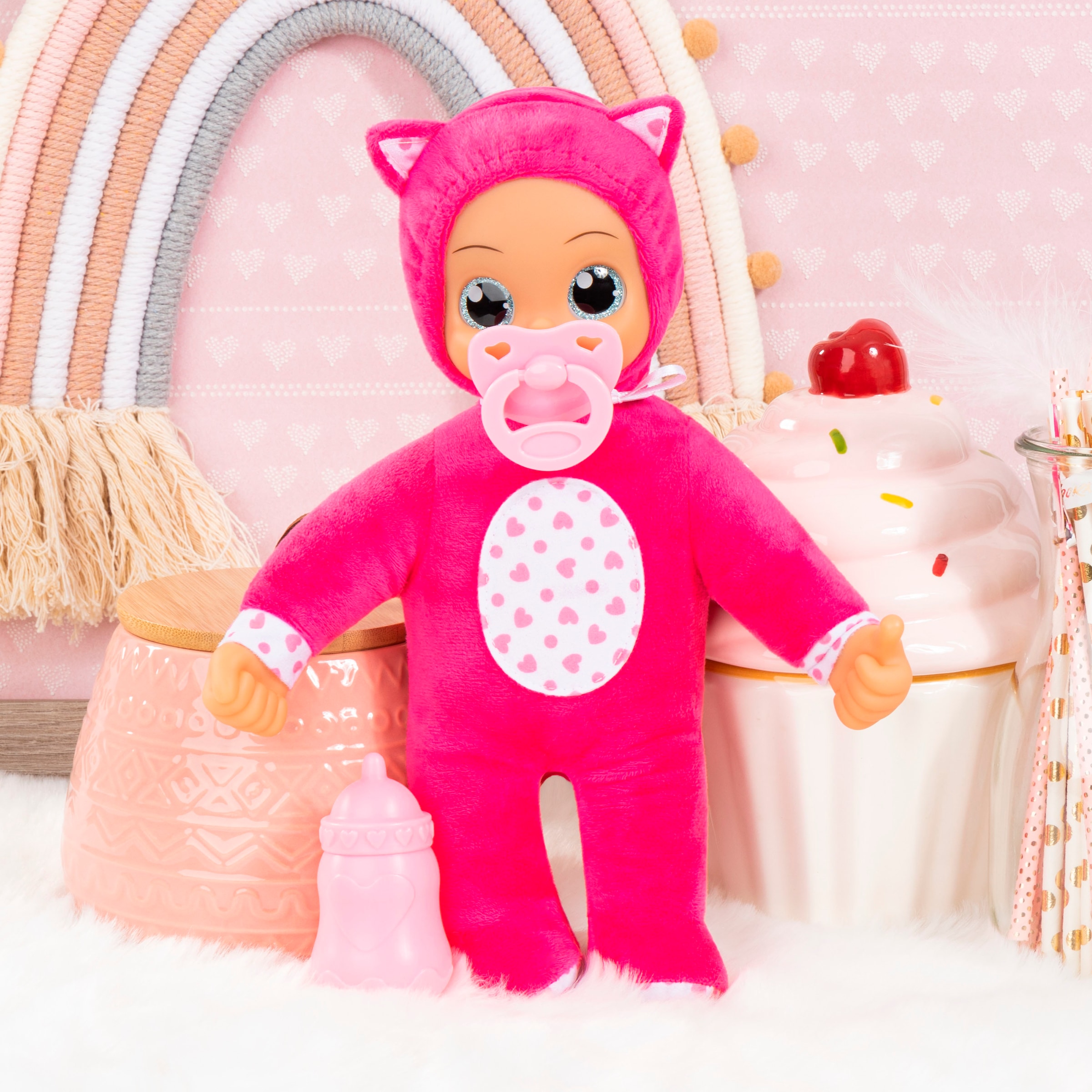 Bayer Babypuppe »I Baby Angels, 30cm, rosa/pink«, (3 tlg.)