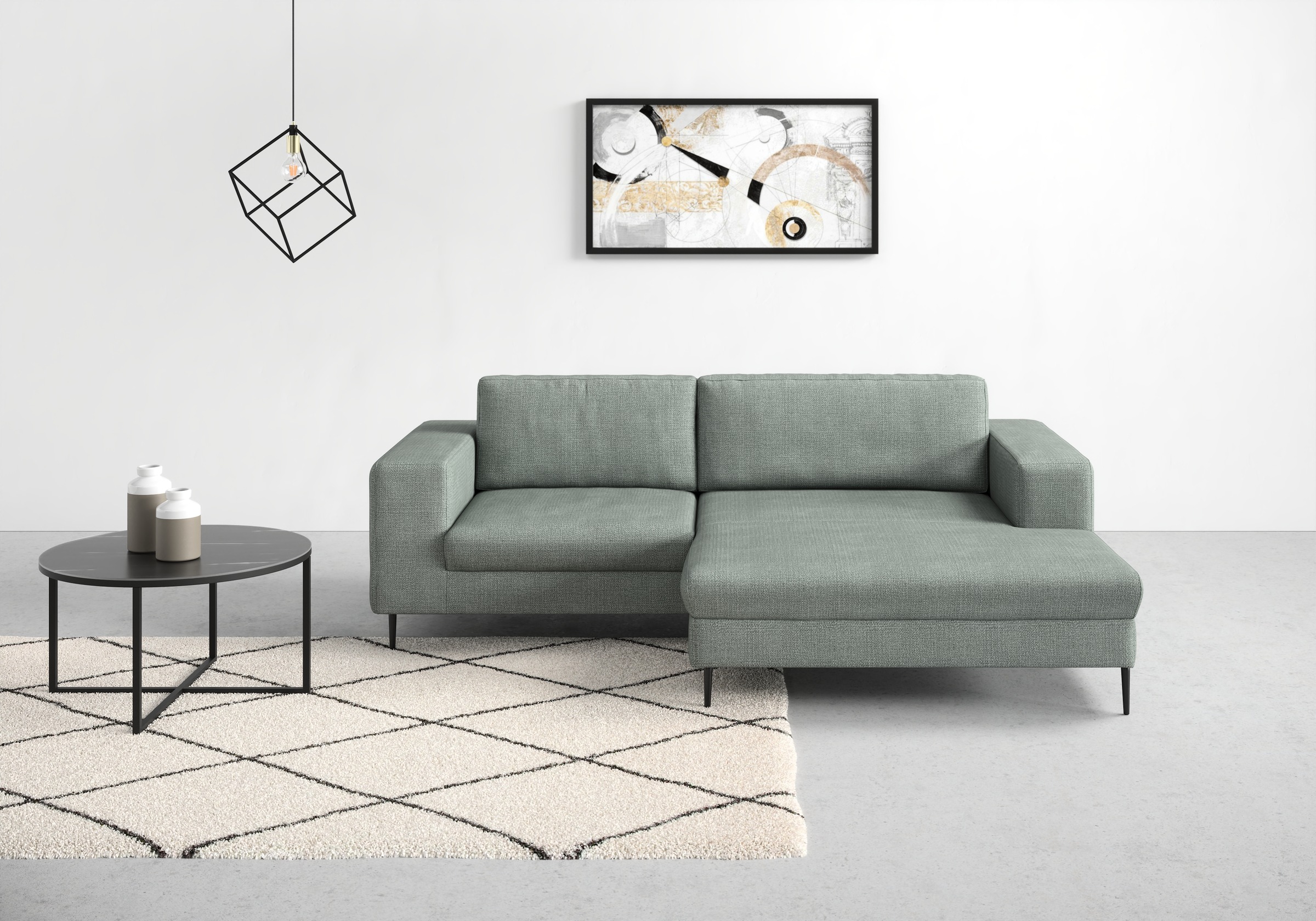 DOMO collection Ecksofa »Modica kompakt und elegant, Breite 244, L-Form«, moderne Optik mit extrabreiter Recamiere, auch in Cord