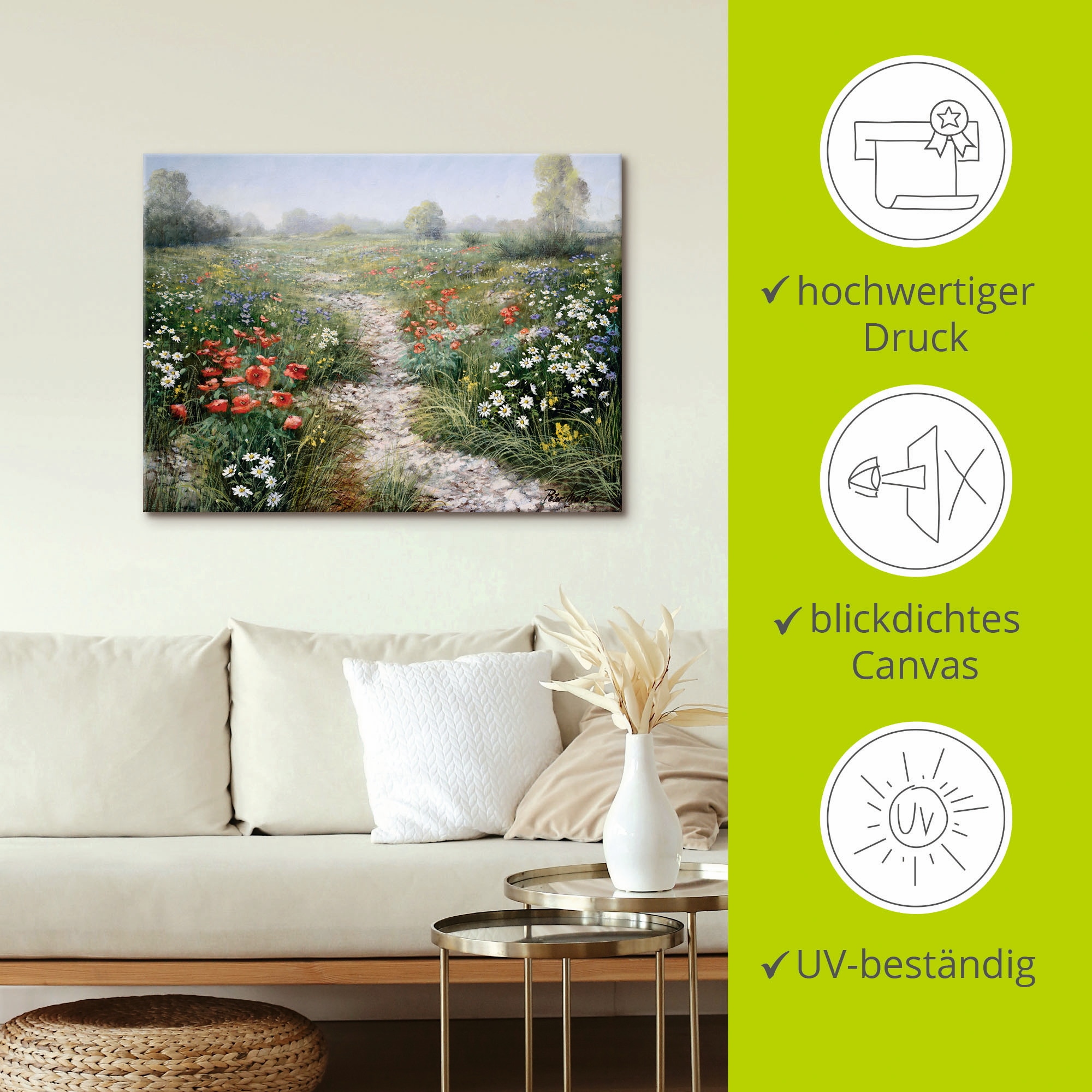 Artland Wandbild »Dichte der Natur«, Blumenwiese, (1 St.), als Leinwandbild, Poster, Wandaufkleber in verschied. Größen