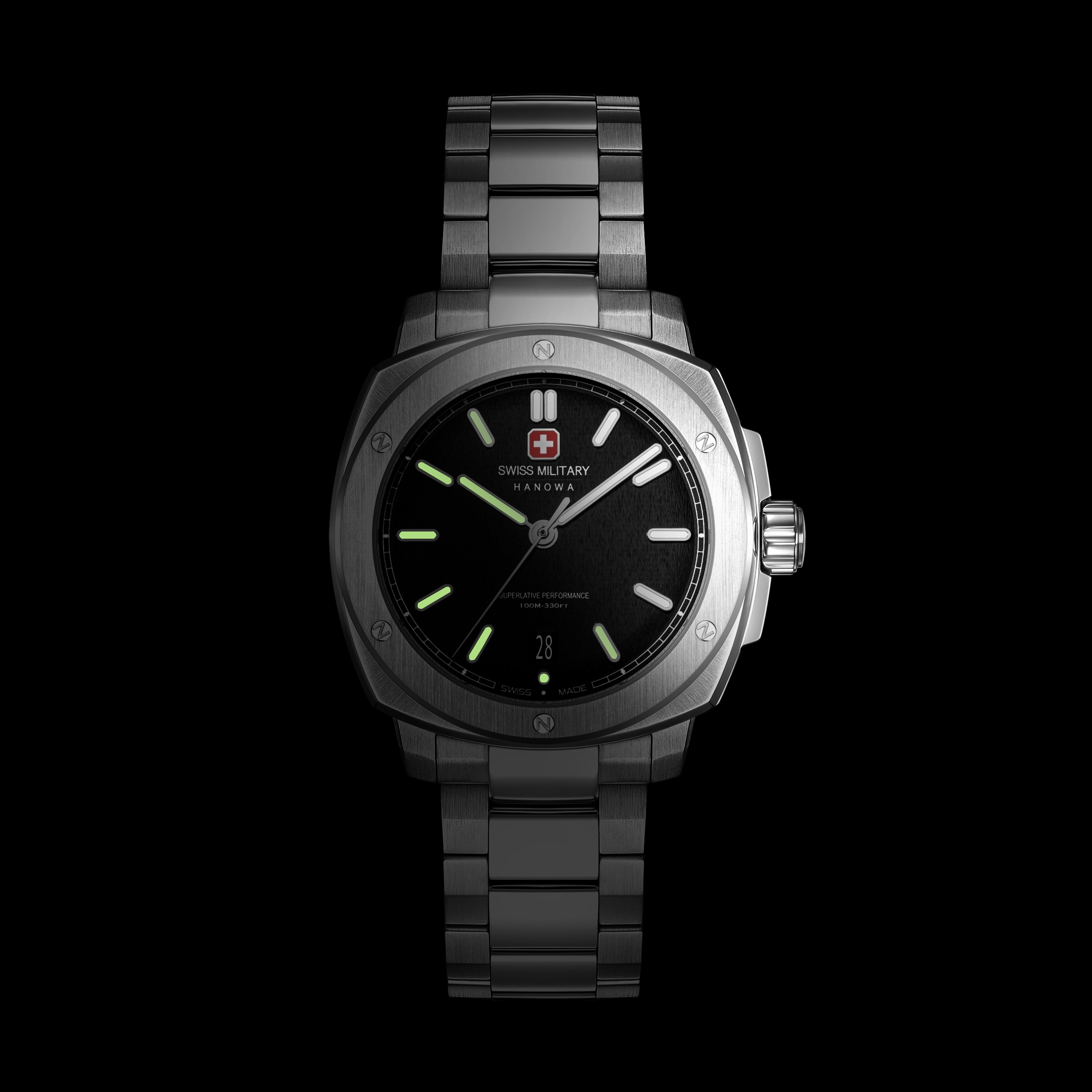 Swiss Military Hanowa Quarzuhr »Sirius« Armbanduhr, Herrenuhr, Swiss Made, Edelstahlarmband, analog, Tag