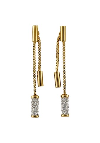 Paar Ohrhänger »Messing vergoldet mit Kristallen«