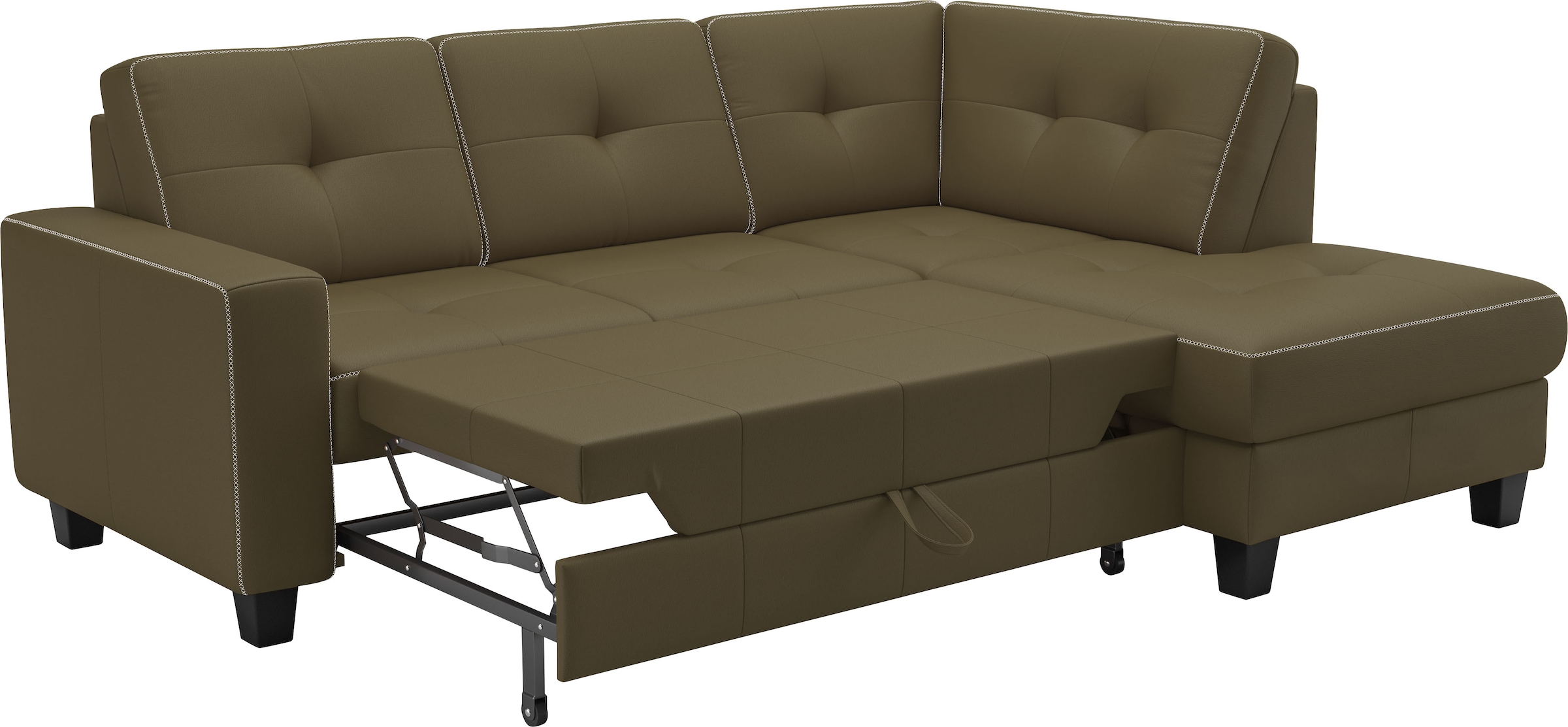Places of Style Ecksofa »Varese«, wahlweise mit Bettfunktion und Bettkasten