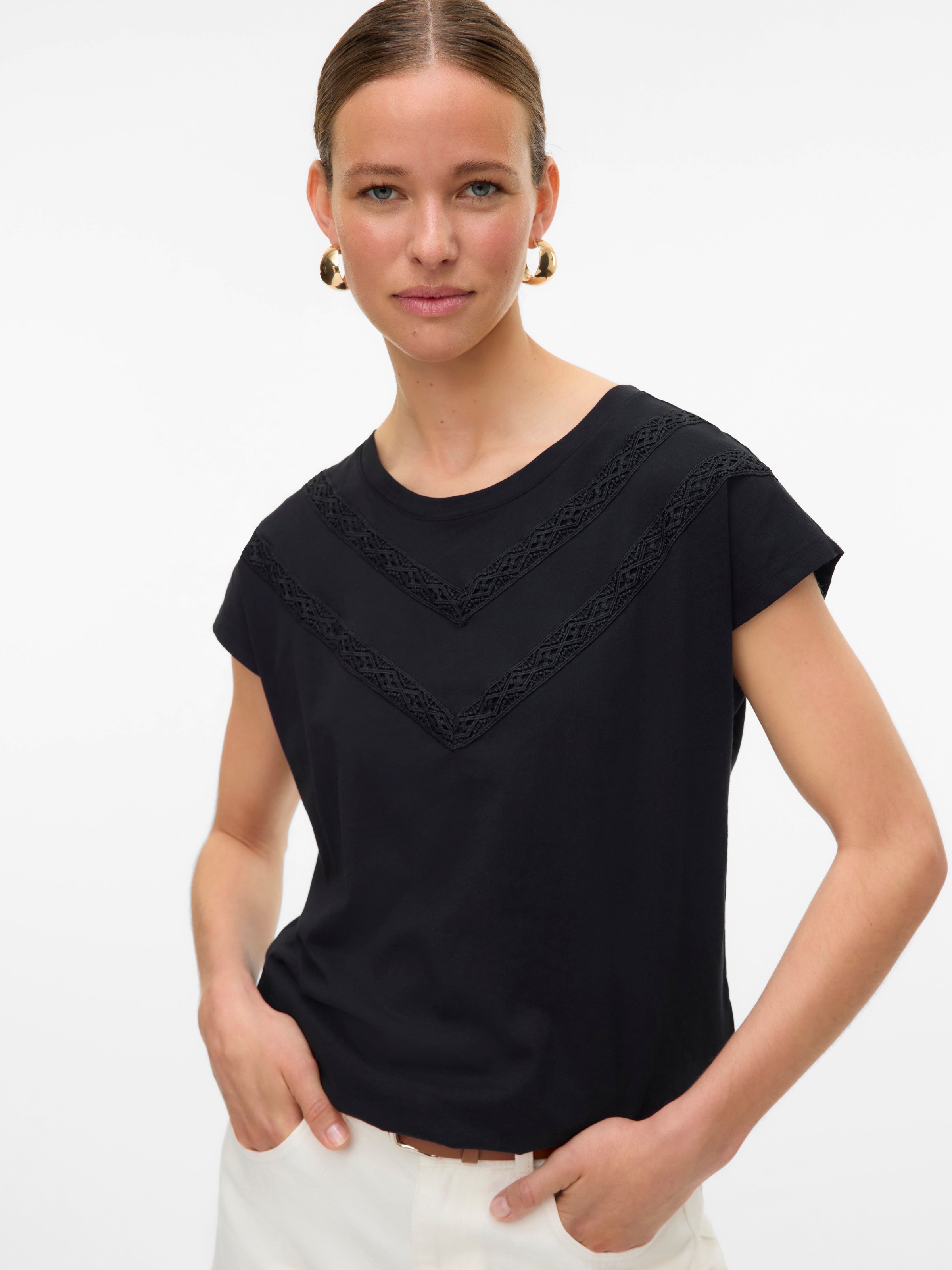 Vero Moda Kurzarmshirt "VMPANNA AVA SS TOP JRS" günstig online kaufen
