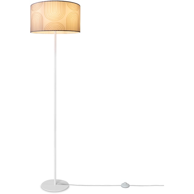 Paco Home Stehlampe »Luca Pillar«, Wohnzimmer Stehlampe Mit Schirm Büro Modern  Retro Muster E27 | BAUR