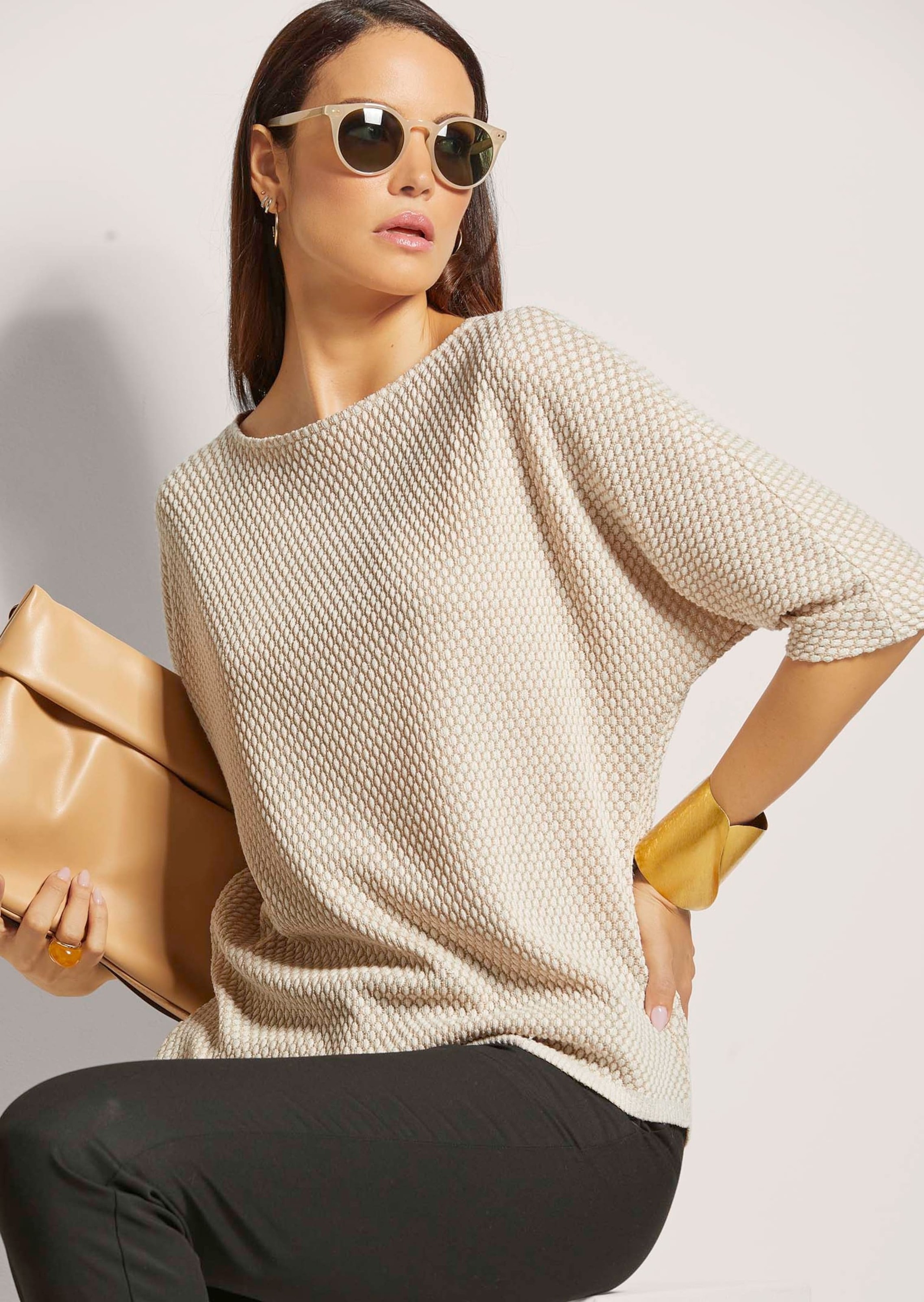 MADELEINE 3/4-Arm-Shirt »Shirt Sweatshirt mit Fledermaus-Ärmeln«