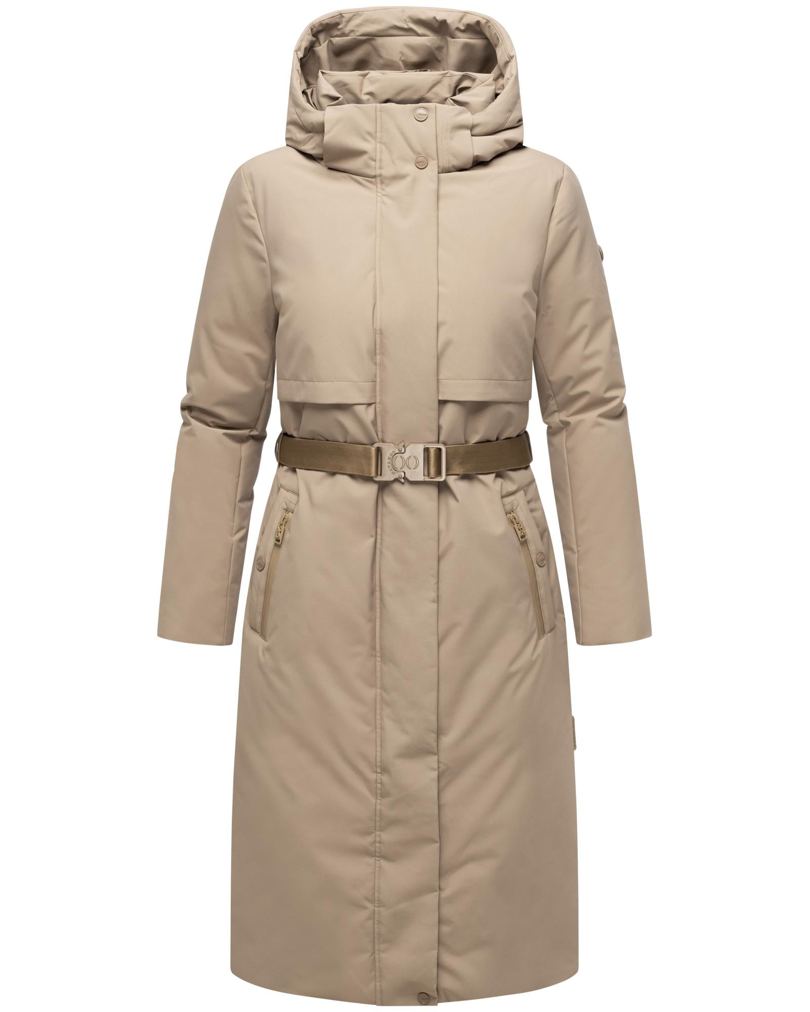 Navahoo Wintermantel "Waldbummler 14" Wasserabweisender Winterparka mit Kapuze und Taillengürtel