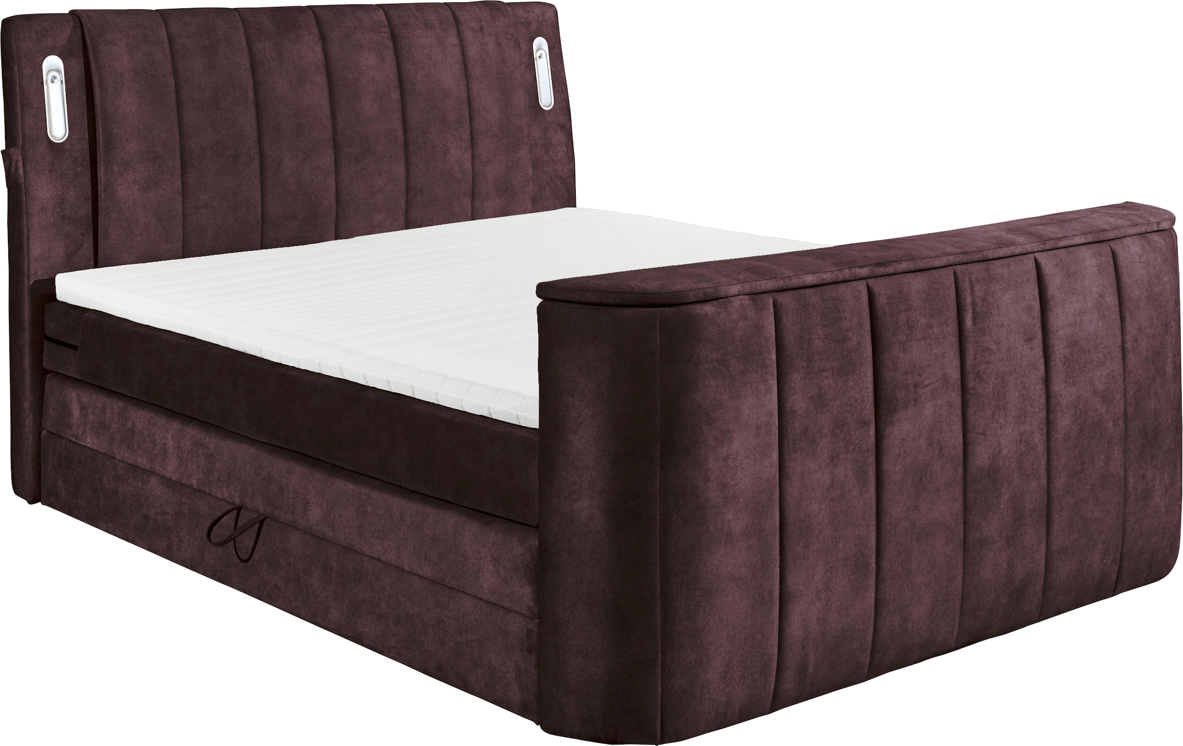 ED EXCITING DESIGN Boxspringbett "Dallas" 7 Stk. tlg. inkl. Topper, LED-Bel günstig online kaufen