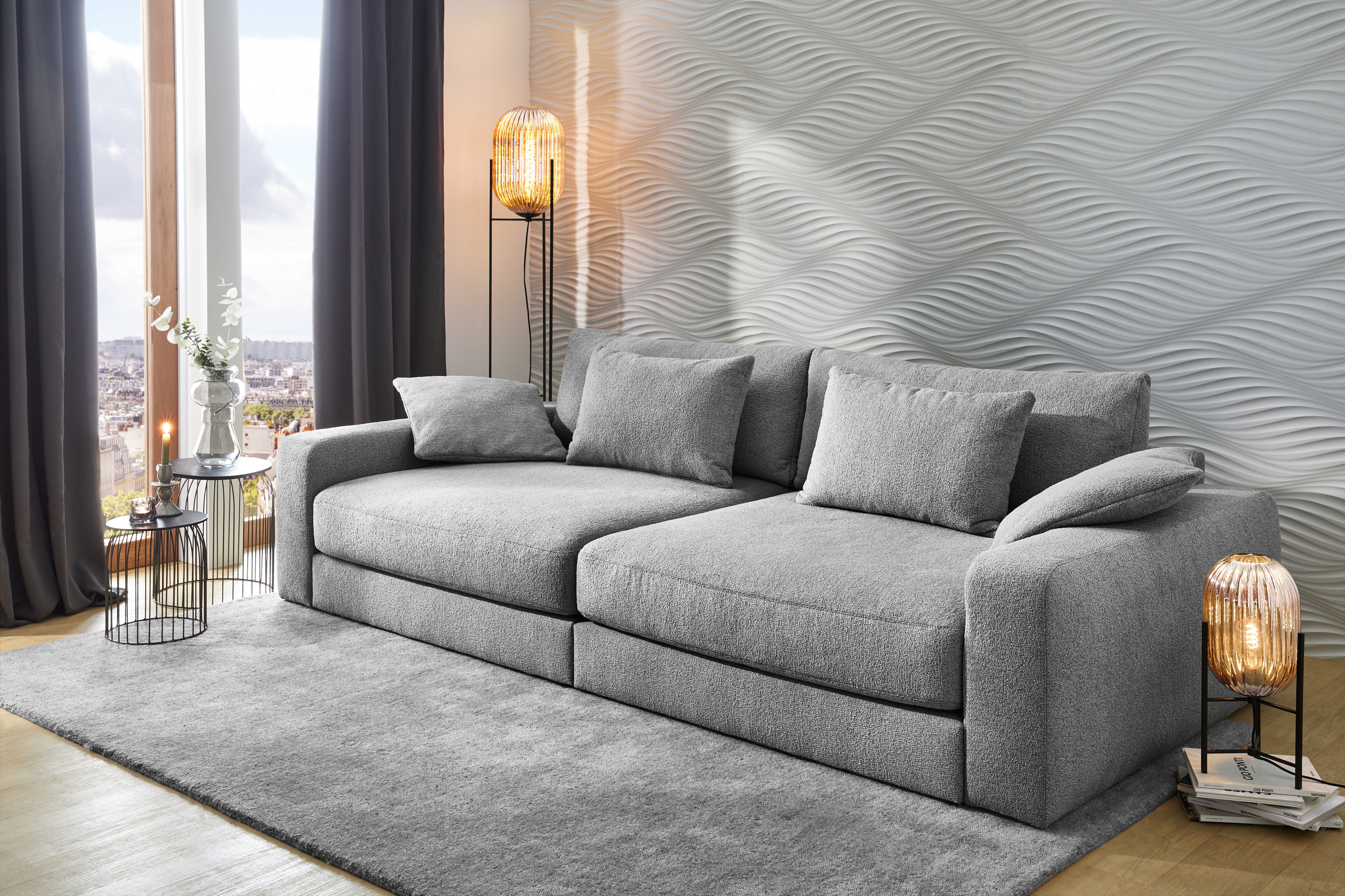 Jockenhöfer Gruppe "Milano XXL, B: 290 cm, Megasofa, Loungesofa" mit Zierkissen, Relaxfläche 120x240 cm, Federkern