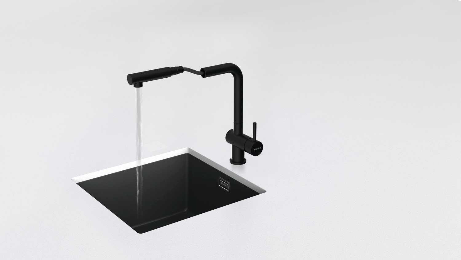 Schock Küchenarmatur "EPOS SB" ausziehbar, Rückflussverhinderer,Wasserspar-Perlator, Schwenkber. 180