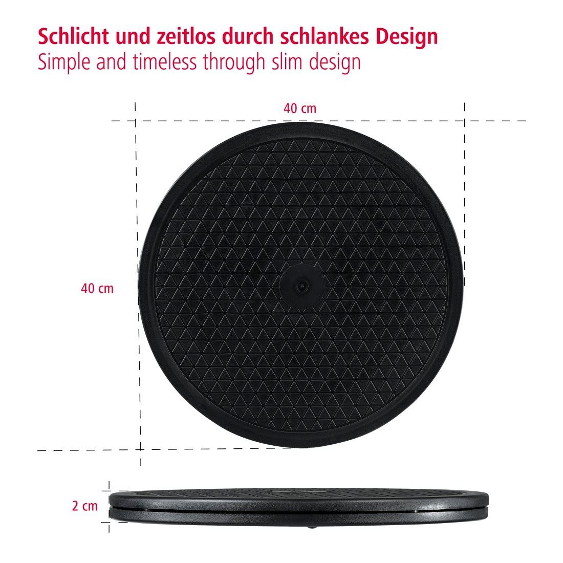 Hama Halterung »Universal-Drehteller, XL, 40 cm Durchmesser, Schwarz« 1 Stk. tlg. 360 ° drehbar, rutschfest, Gummifüße, Tragkraft bis 100 kg