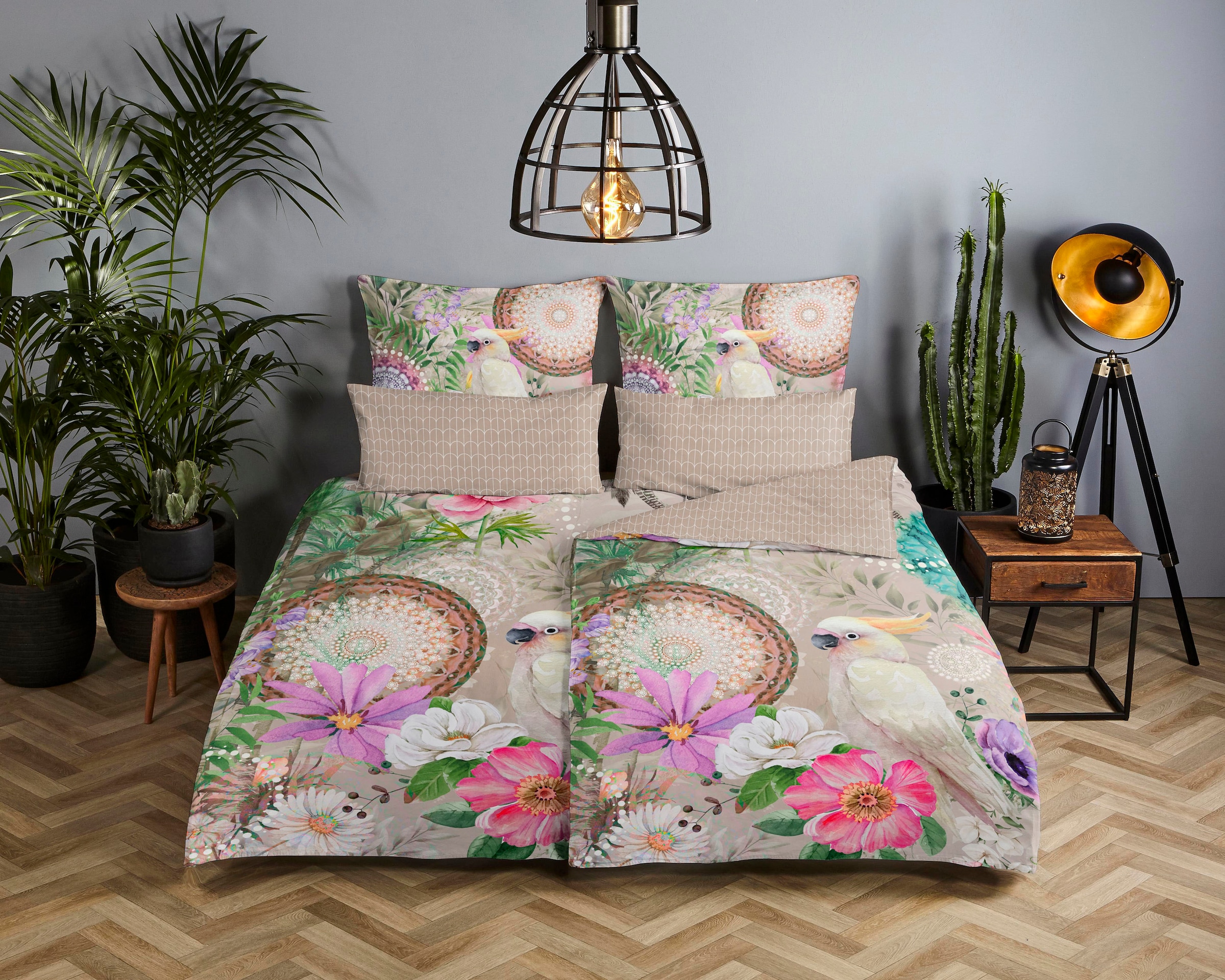 hip Wendebettwäsche "Indah" 2 Stk. Mako-Satin, 135x200, Reißverschluss, Wen günstig online kaufen