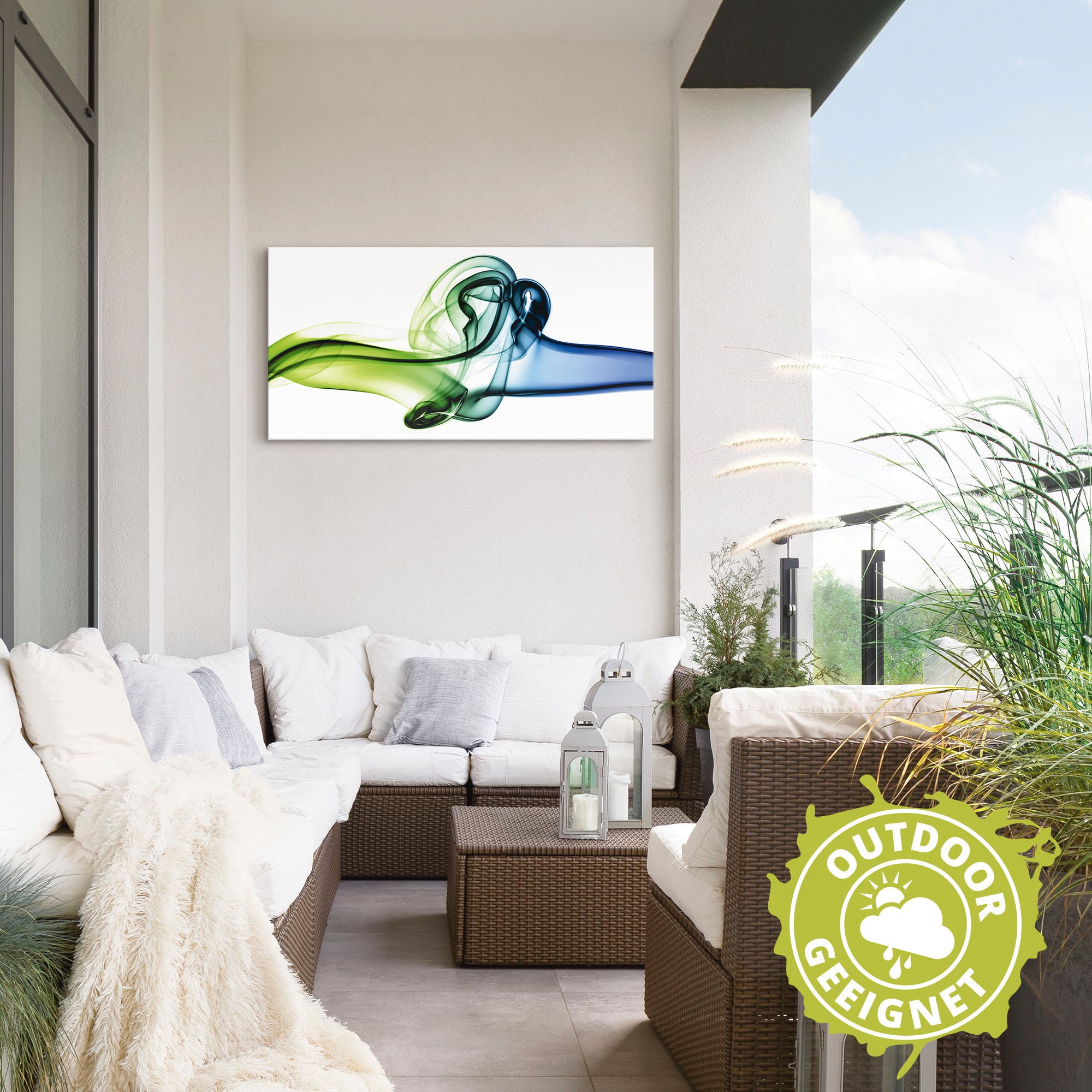 Artland Wandbild »Aufeinanderprallen von blau und grün«, Muster, (1 St.), als Alubild, Outdoorbild, Leinwandbild, Wandaufkleber, versch. Größen
