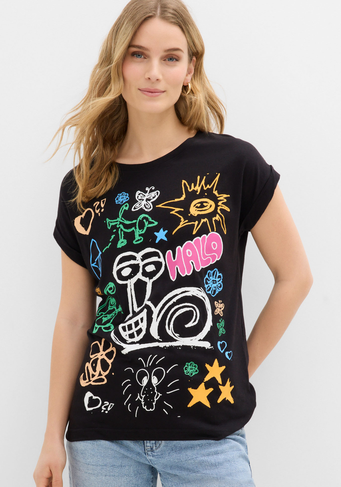 bonprix T-Shirt "T-Shirt bedruckt" leicht taillierter Schnitt, Regular fit, mit witzigem Frontdruck