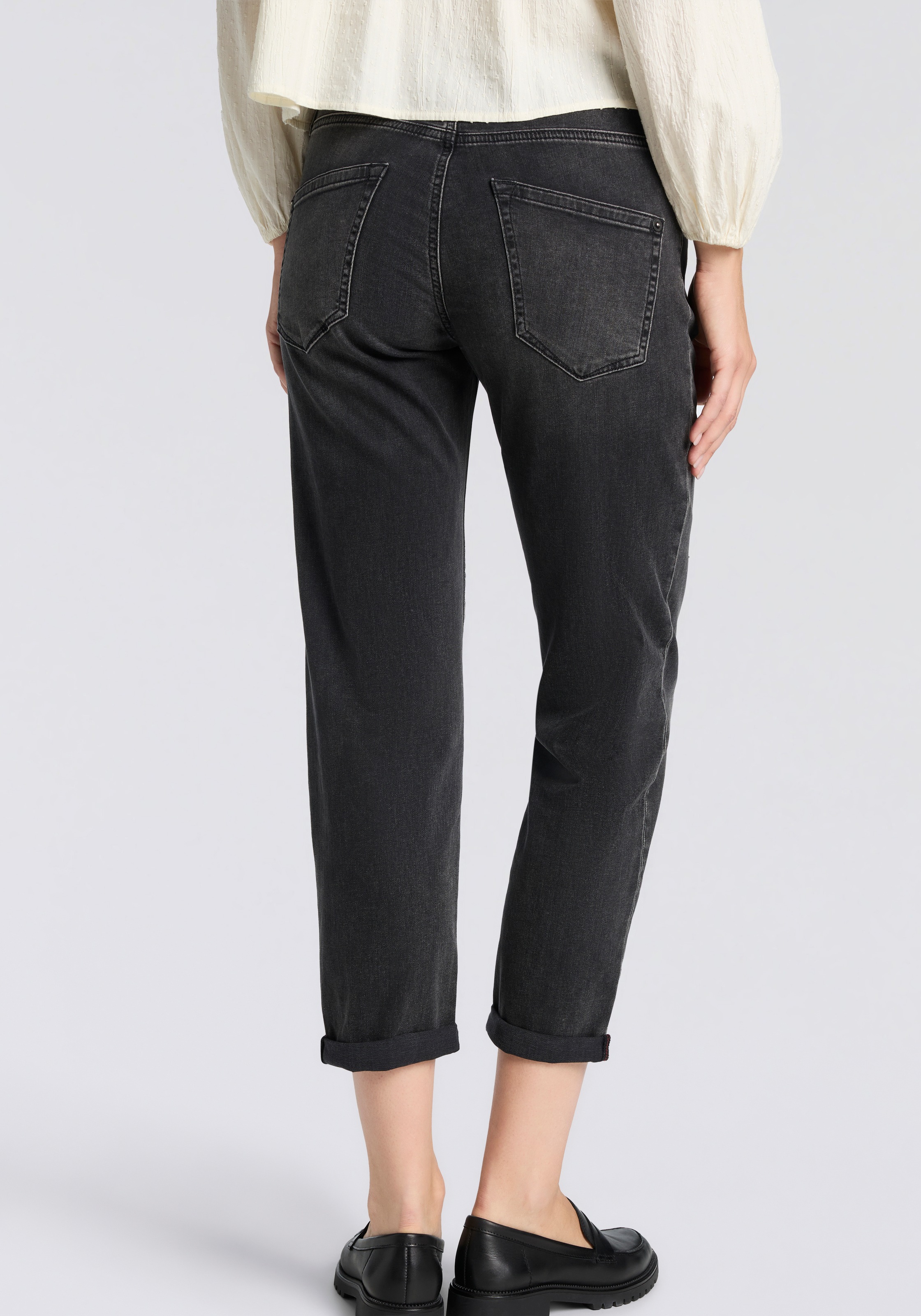 Herrlicher Boyfriend-Jeans "Shyra Tap Denim Black Light" mit halb verdeckte günstig online kaufen