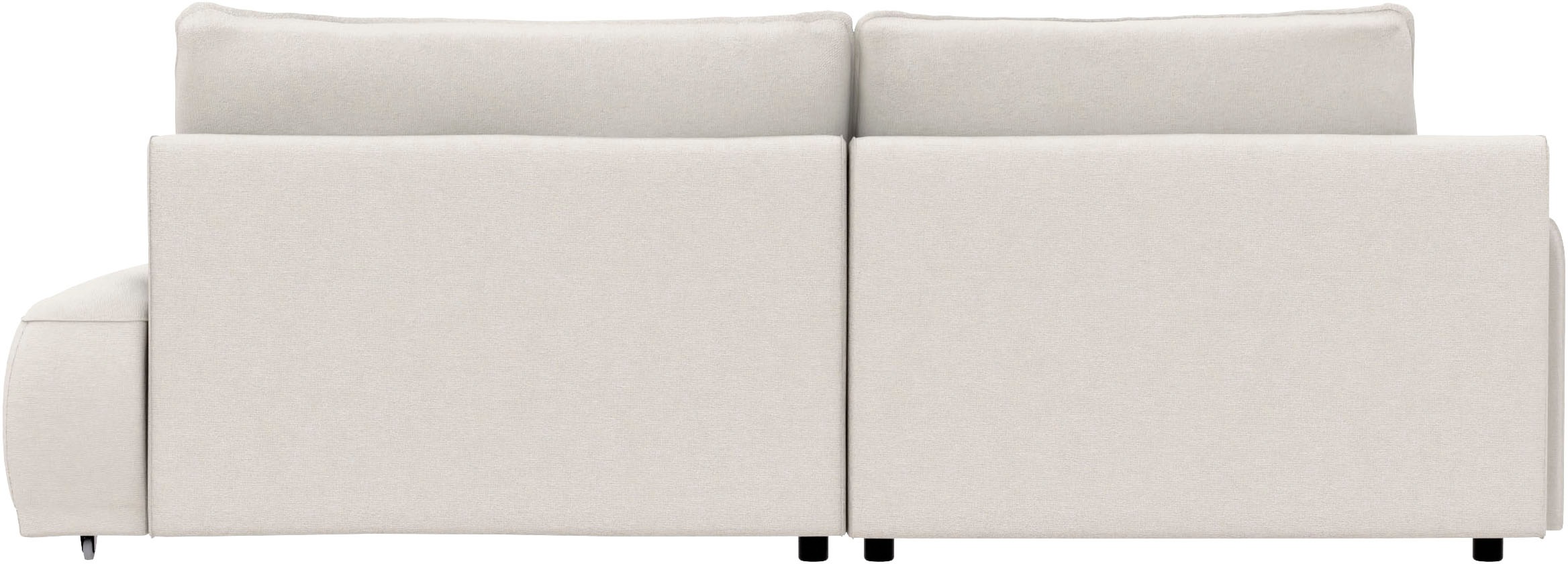 TRENDMANUFAKTUR Ecksofa »Fordon II, Schlafsofa mit Bettkasten, Couch in L-Form, Breite 250 cm«, in Struktur LUMOS, 3D-Effekt, sandgrau, Armlehne links