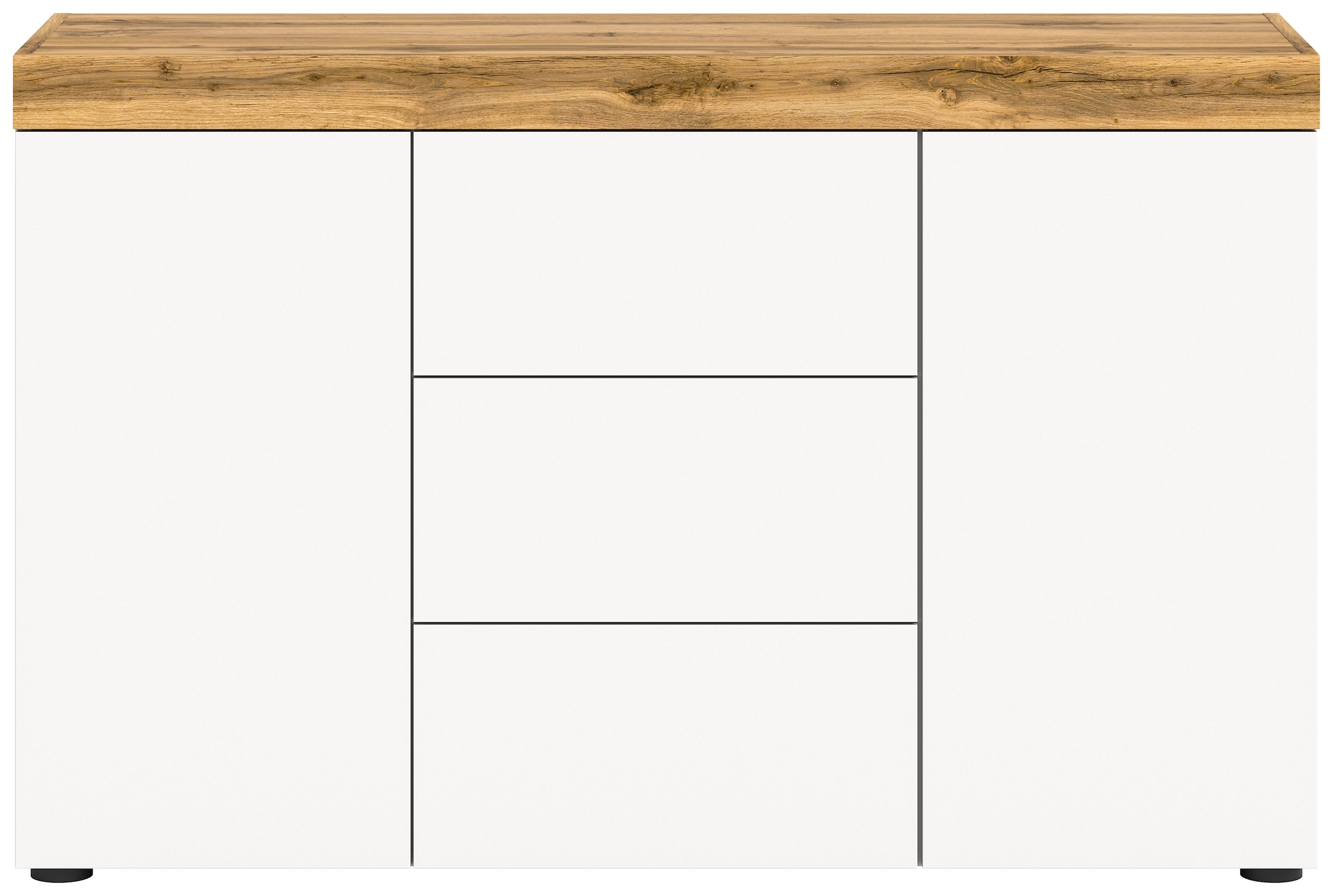 INOSIGN Sideboard »Mambo, Breite 125 cm, grifflose Fronten, 2 Türen, 3 Schubkästen«, 2-farbig, Türen mit push to open, Anrichte, Schrank,Kommode, Wohnmöbel