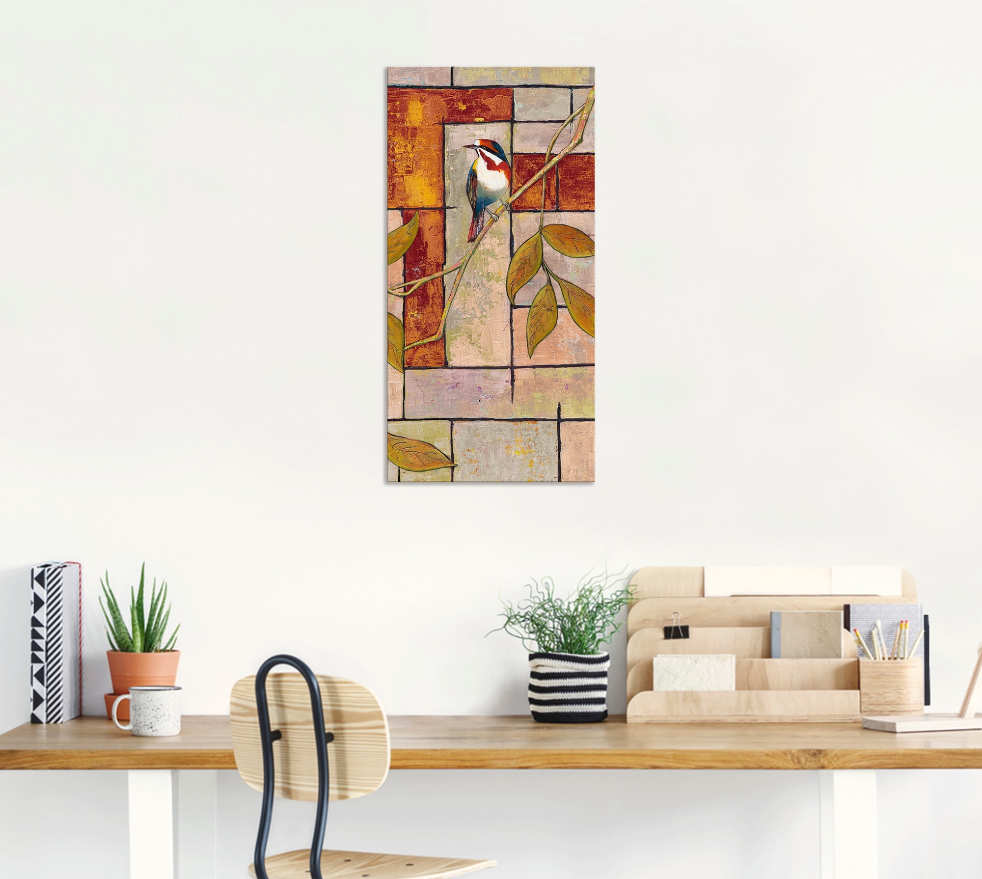 Artland Wandbild »Vogel auf einem Ast II«, Vögel, (1 St.), als Alubild, Outdoorbild, Leinwandbild, Wandaufkleber, versch. Größen