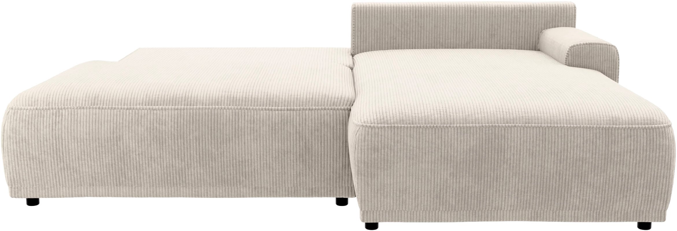 TRENDMANUFAKTUR Ecksofa »Fordon II, Schlafsofa mit Bettkasten, Couch in L-Form, Breite 250 cm«, in Cordstoff HYPER, cream, Armlehne rechts